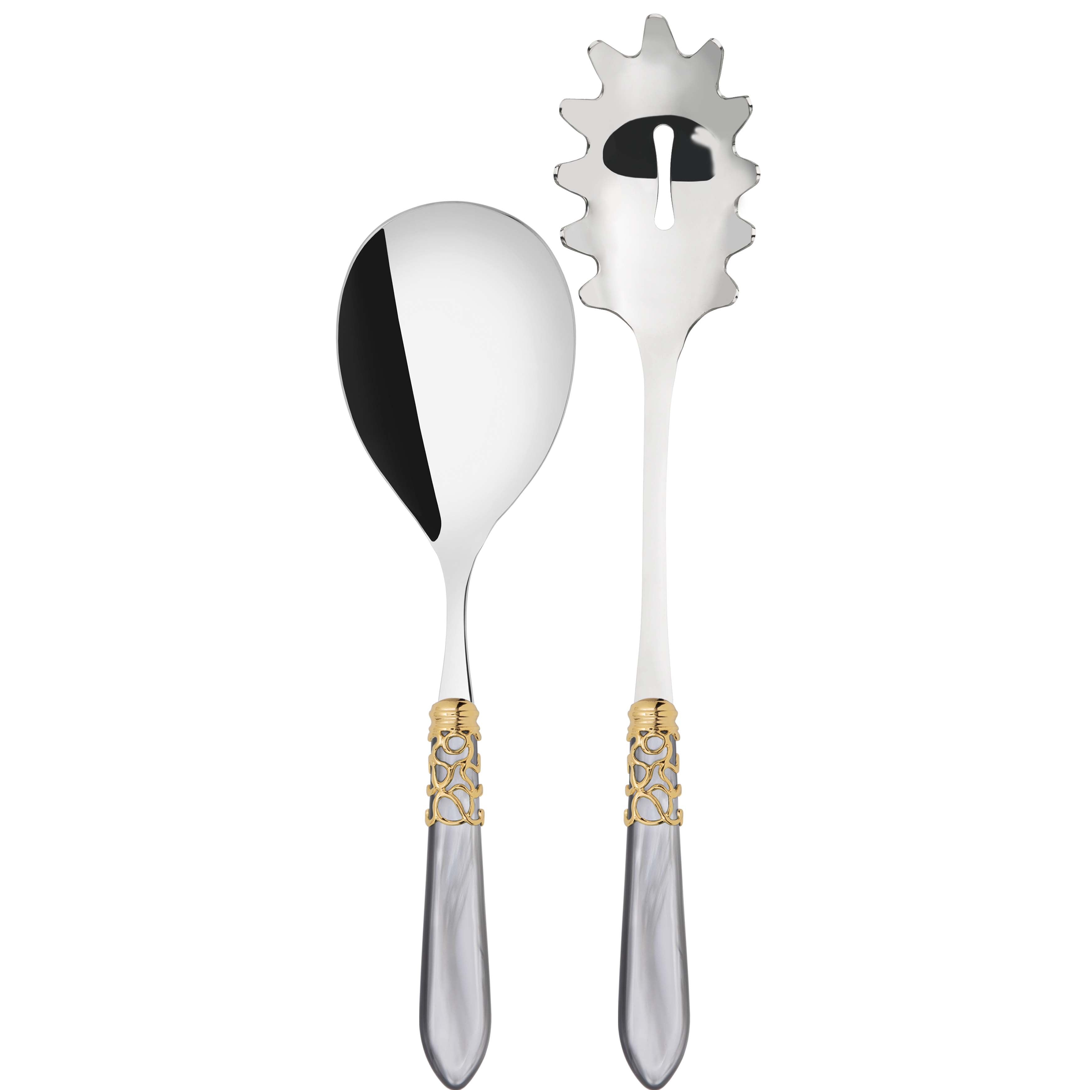 Melodia Gold 2 Piece Pasta Set in gift box - gray