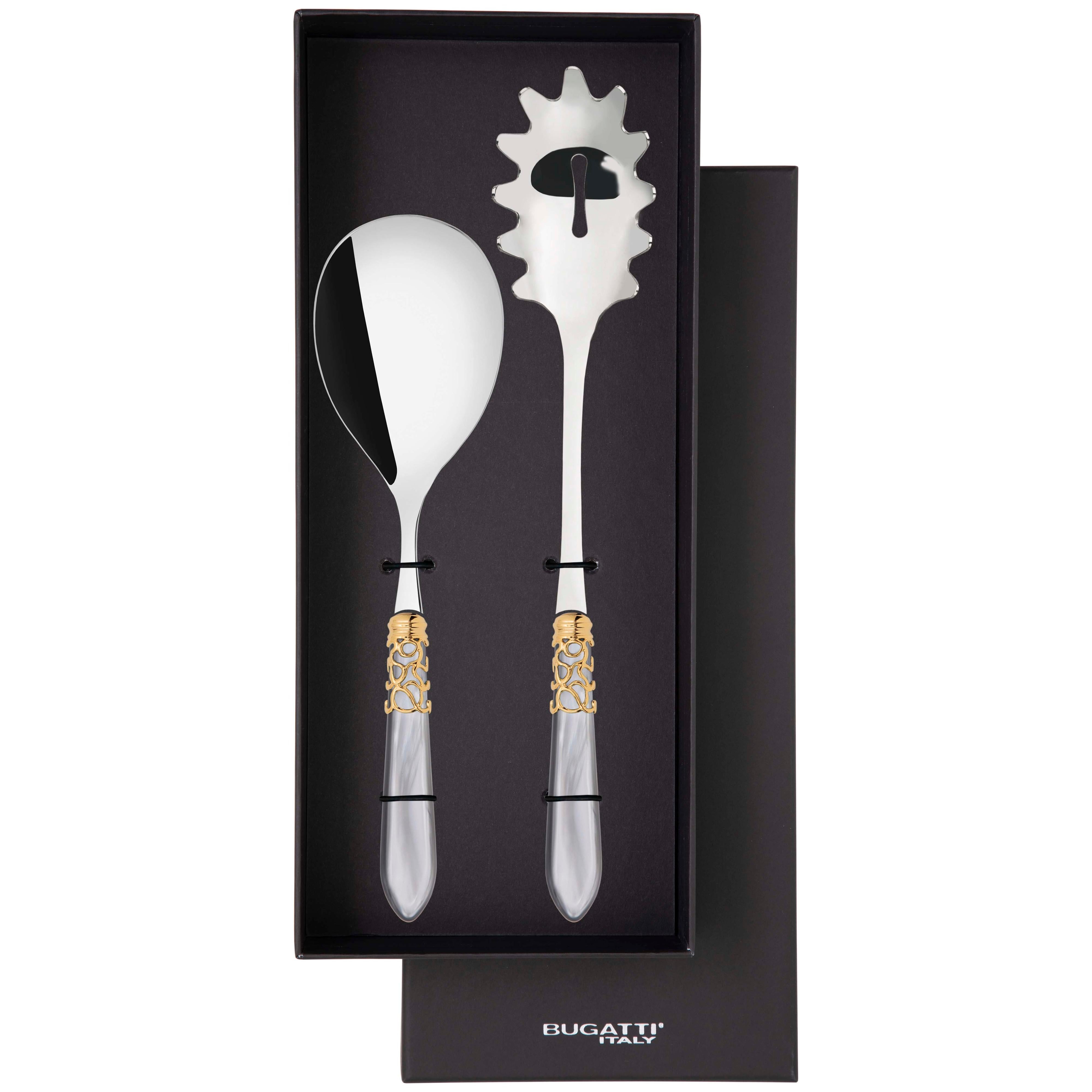 Melodia Gold 2 Piece Pasta Set in gift box - gray