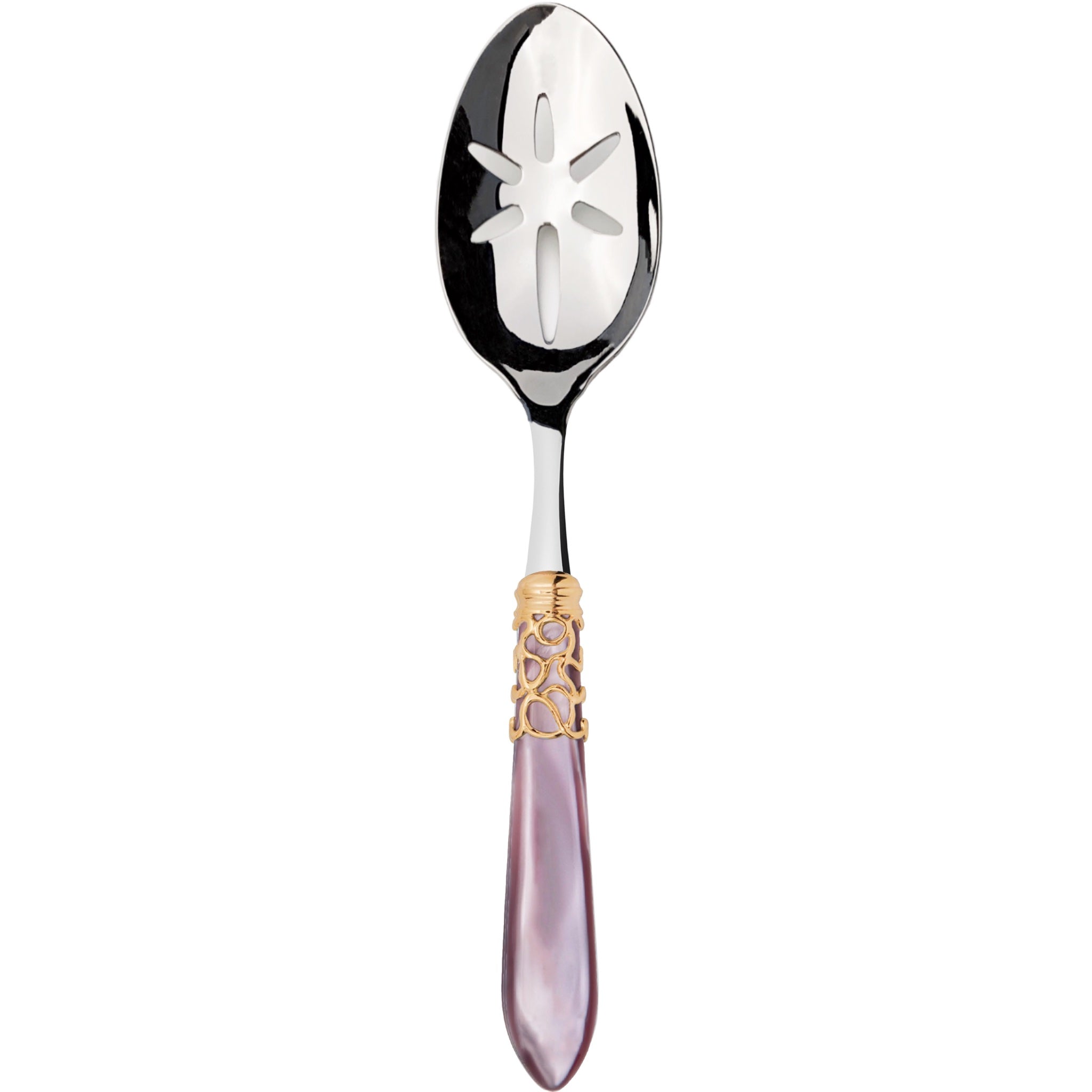 Melodia Gold Slotted Serving Spoon - Lilac
