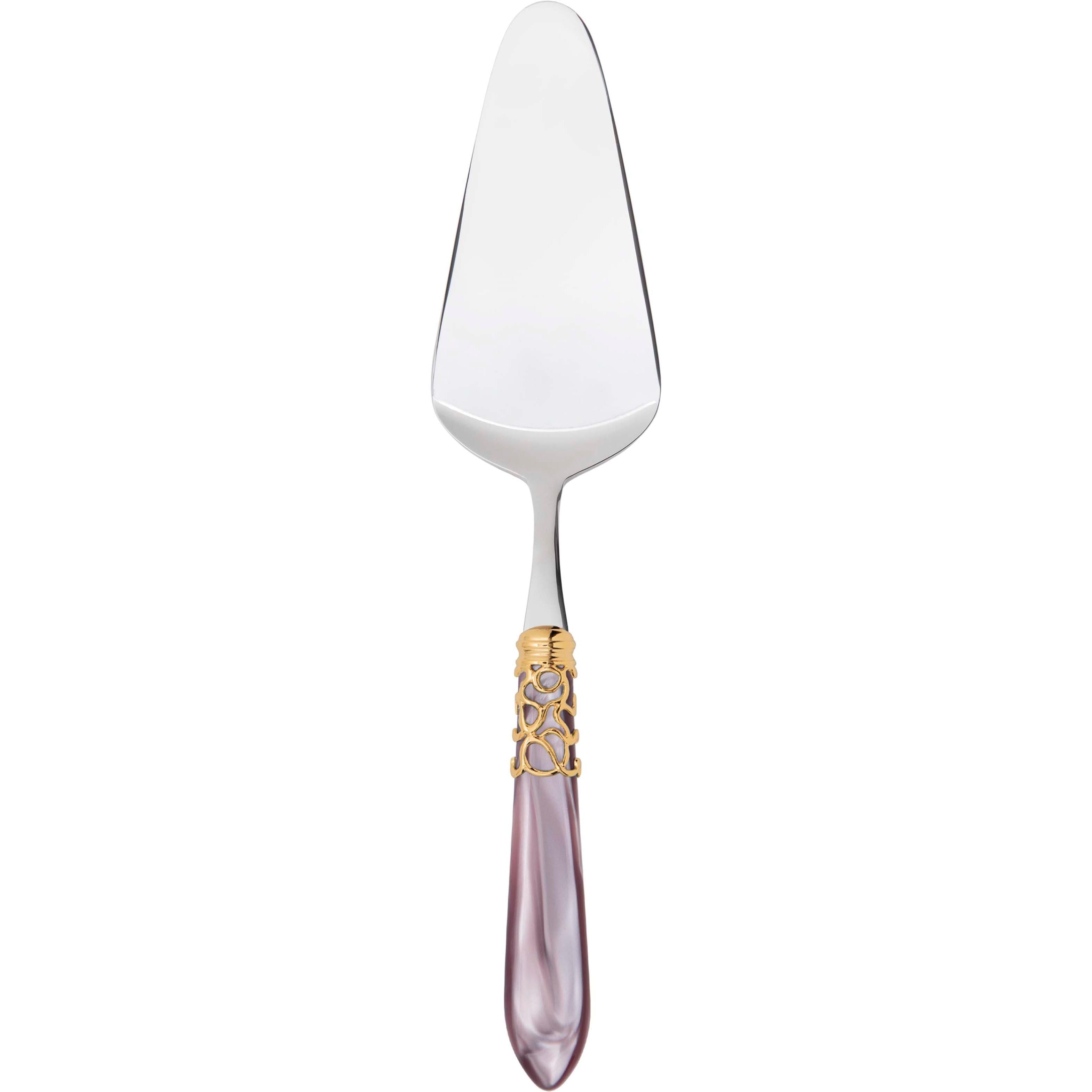 Melodia Gold Cake Server Rounded - lilac