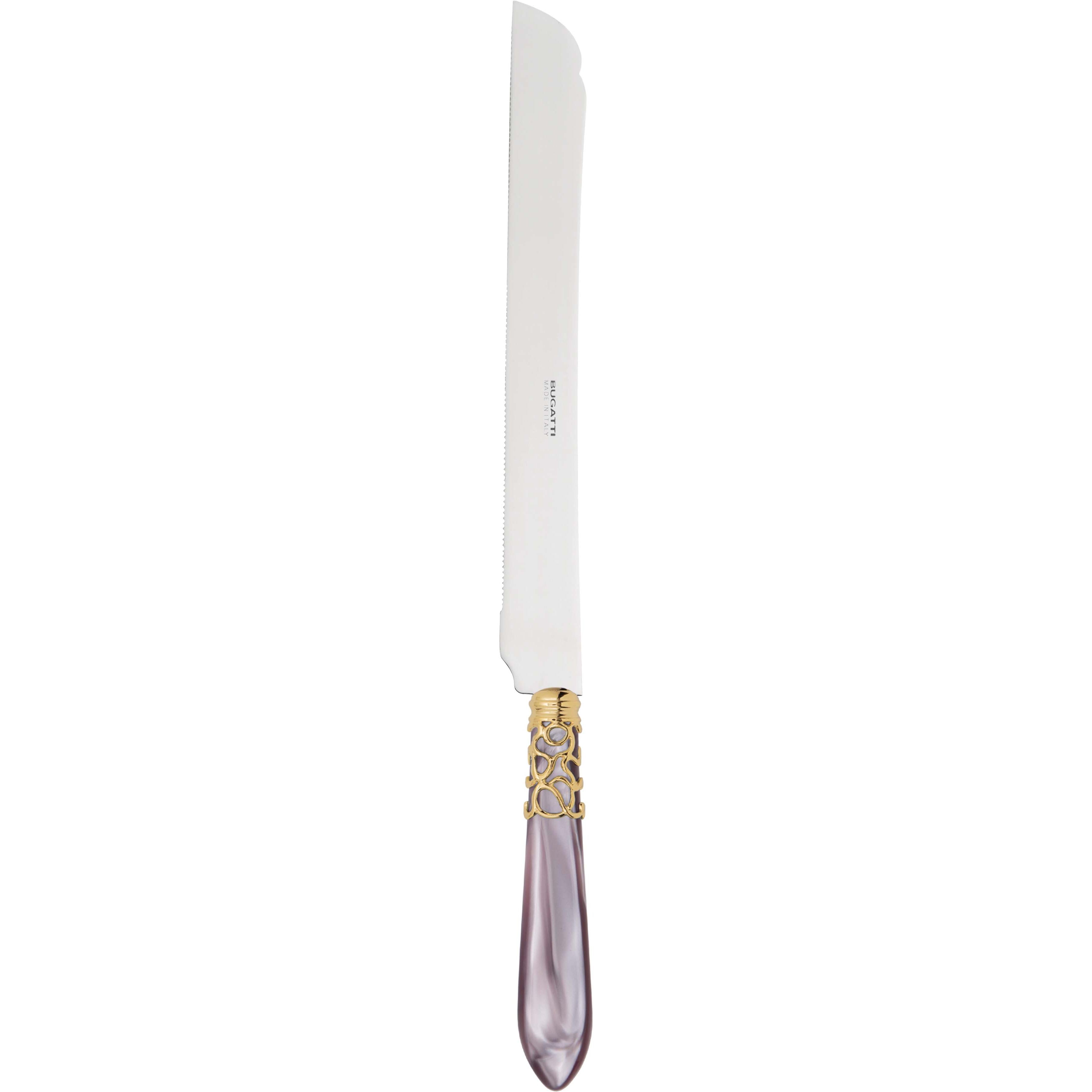 Melodia Gold Long Cake Knife 32 cm (12.60 inch) - lilac