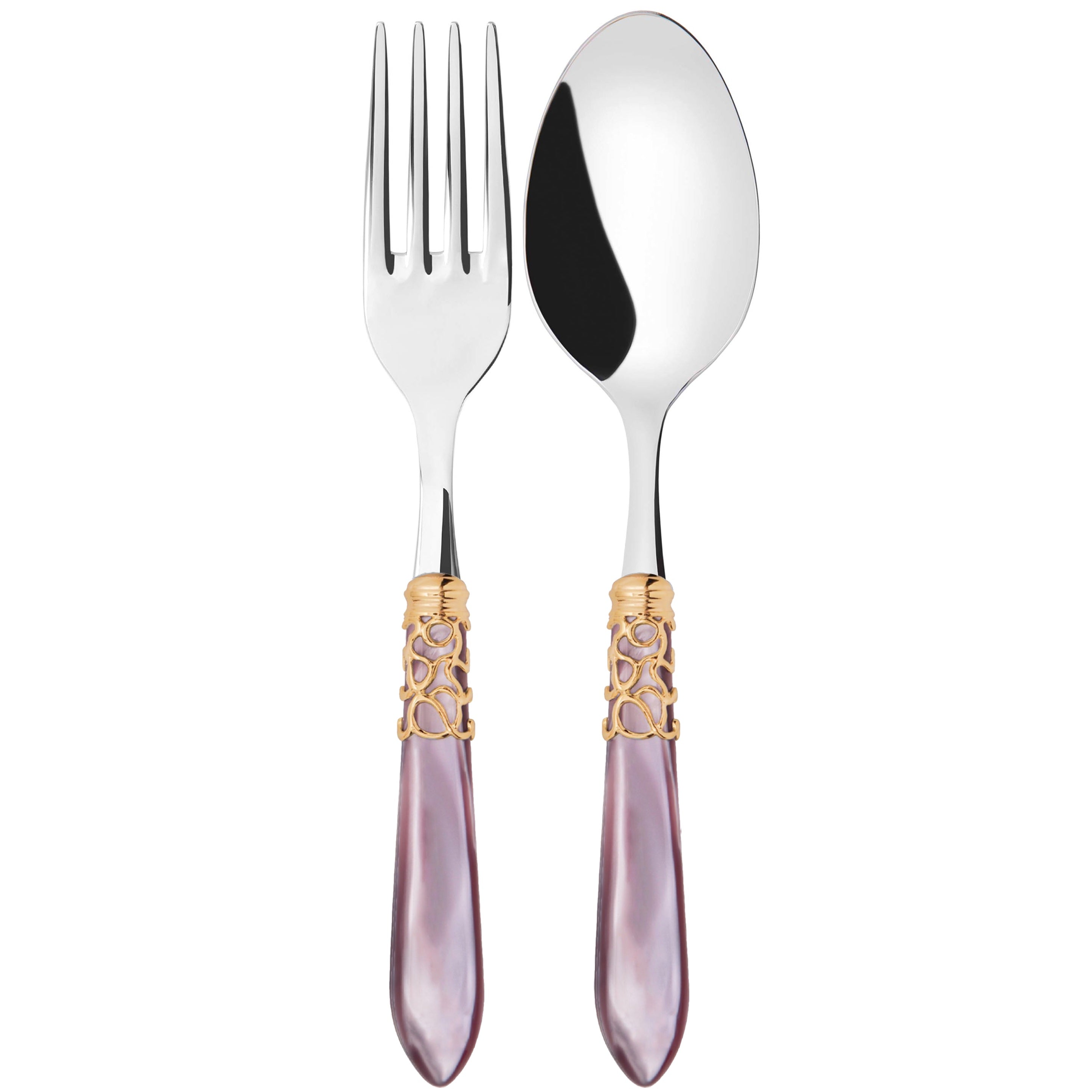Melodia Gold 2 Piece Serving Set - Lilac