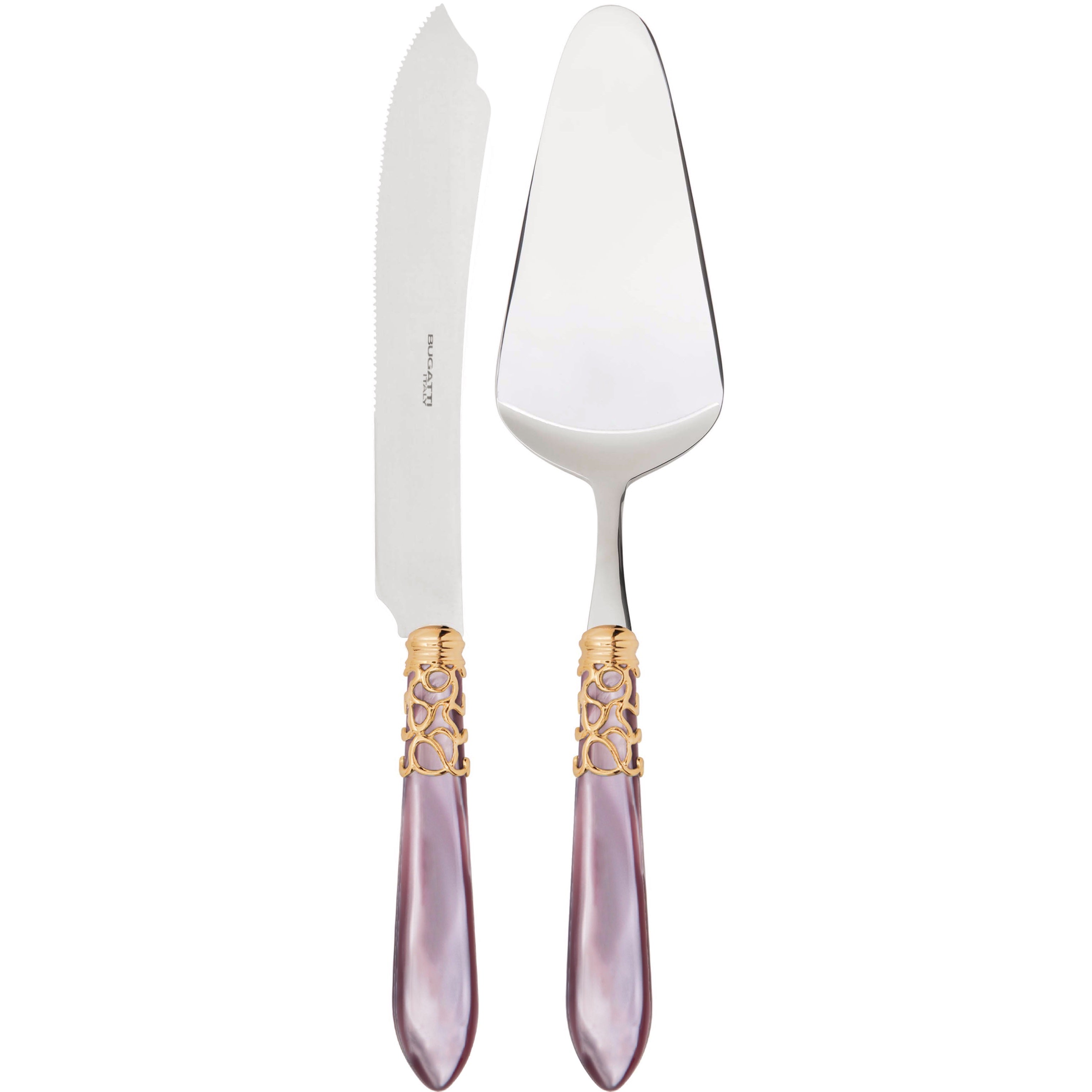 Melodia Gold 2 Piece Cake Serving set - Lilac