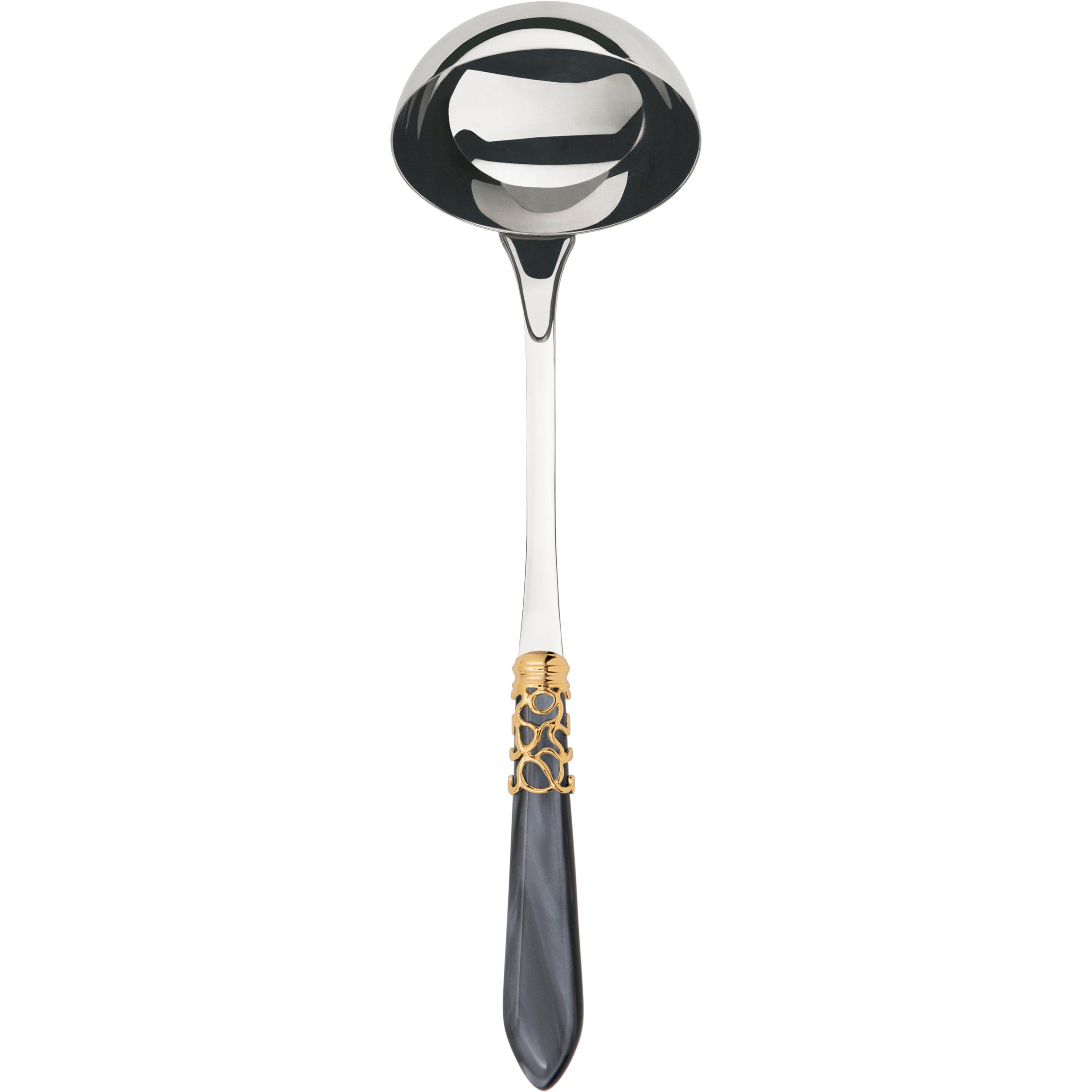 Melodia Gold Soup Ladle - charcoal