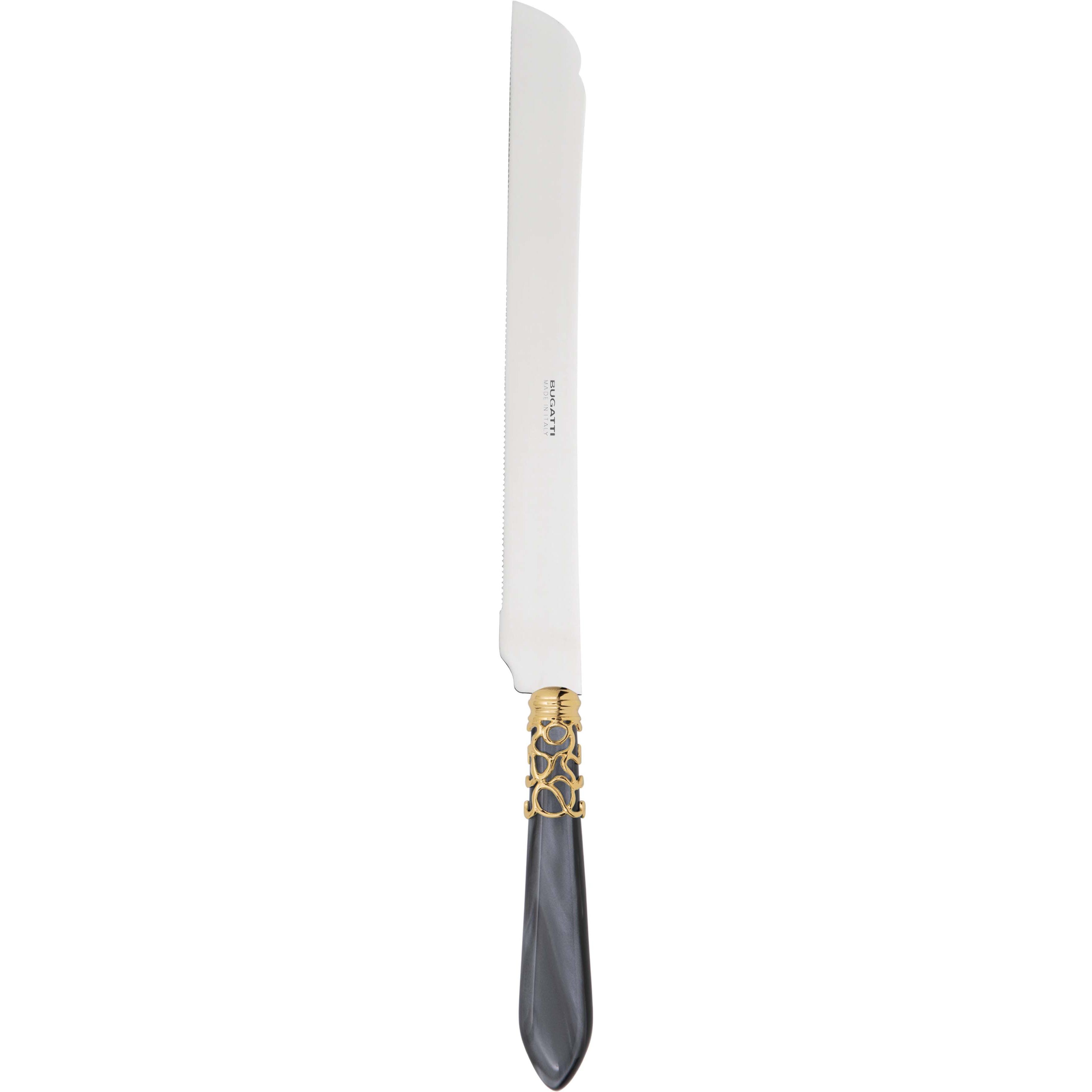 Melodia Gold Long Cake Knife 32 cm (12.60 inch) - charcoal
