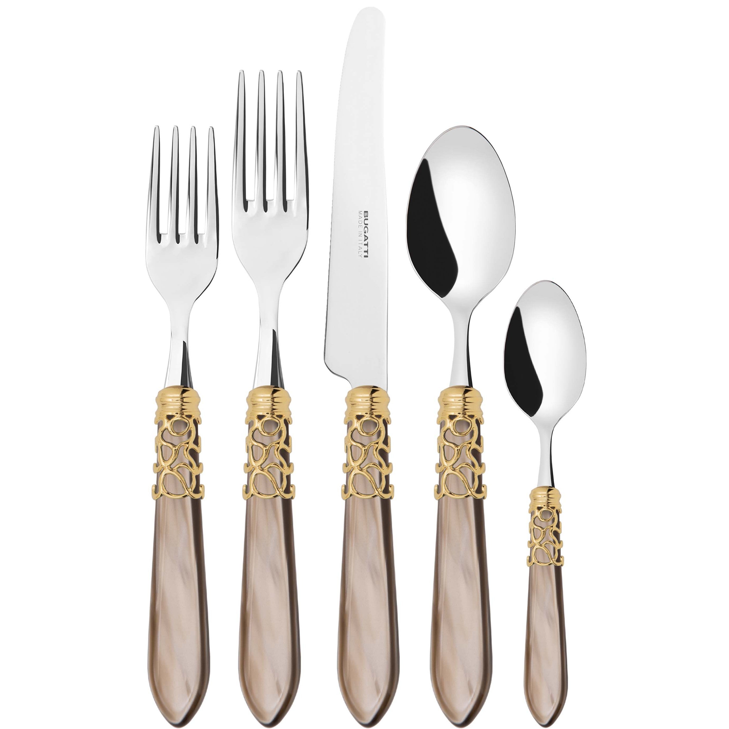Melodia Gold 5 Piece Place setting - Taupe