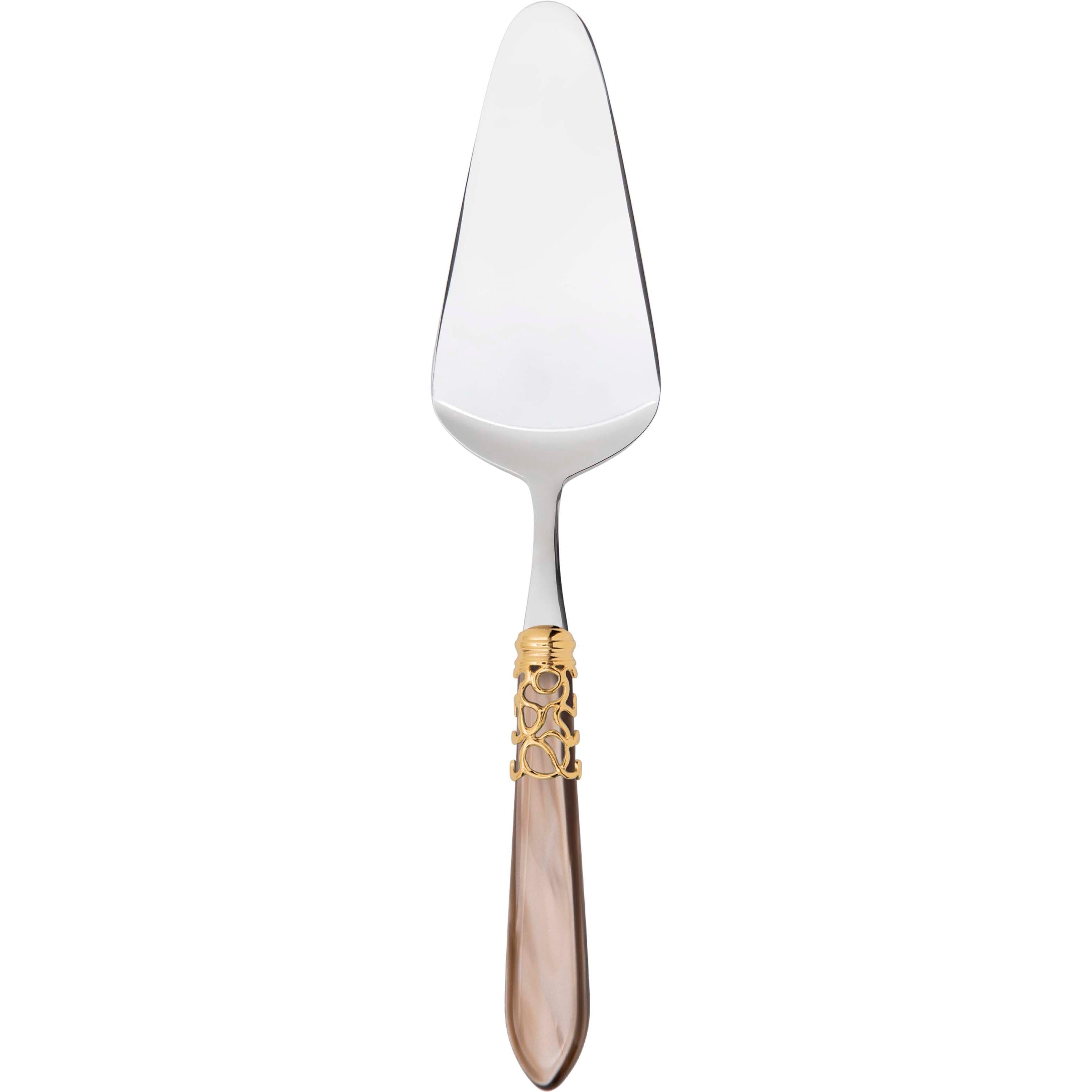 Melodia Gold Cake Server Rounded - taupe