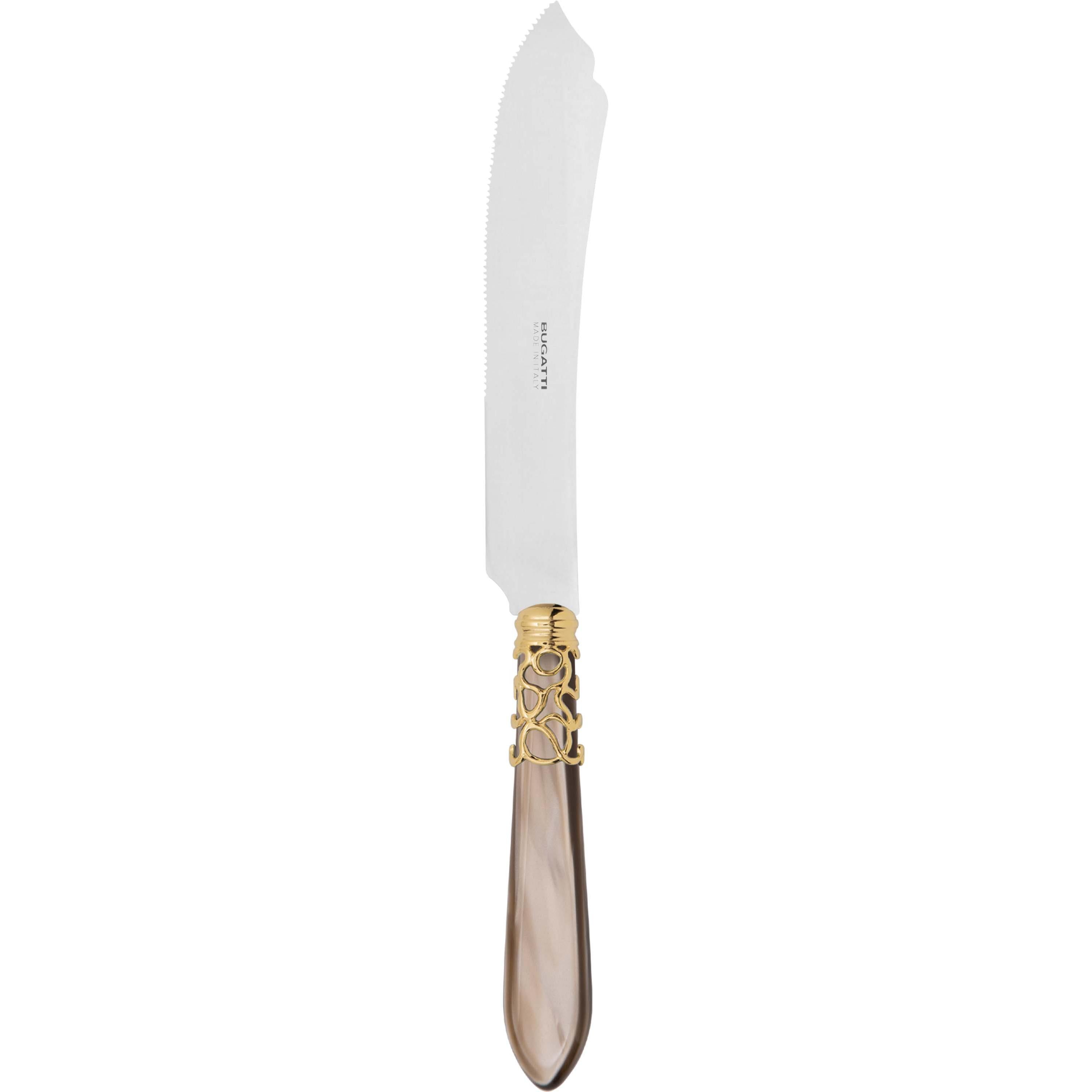 Melodia Gold Cake Knife 28 cm (11.02 inch) - taupe