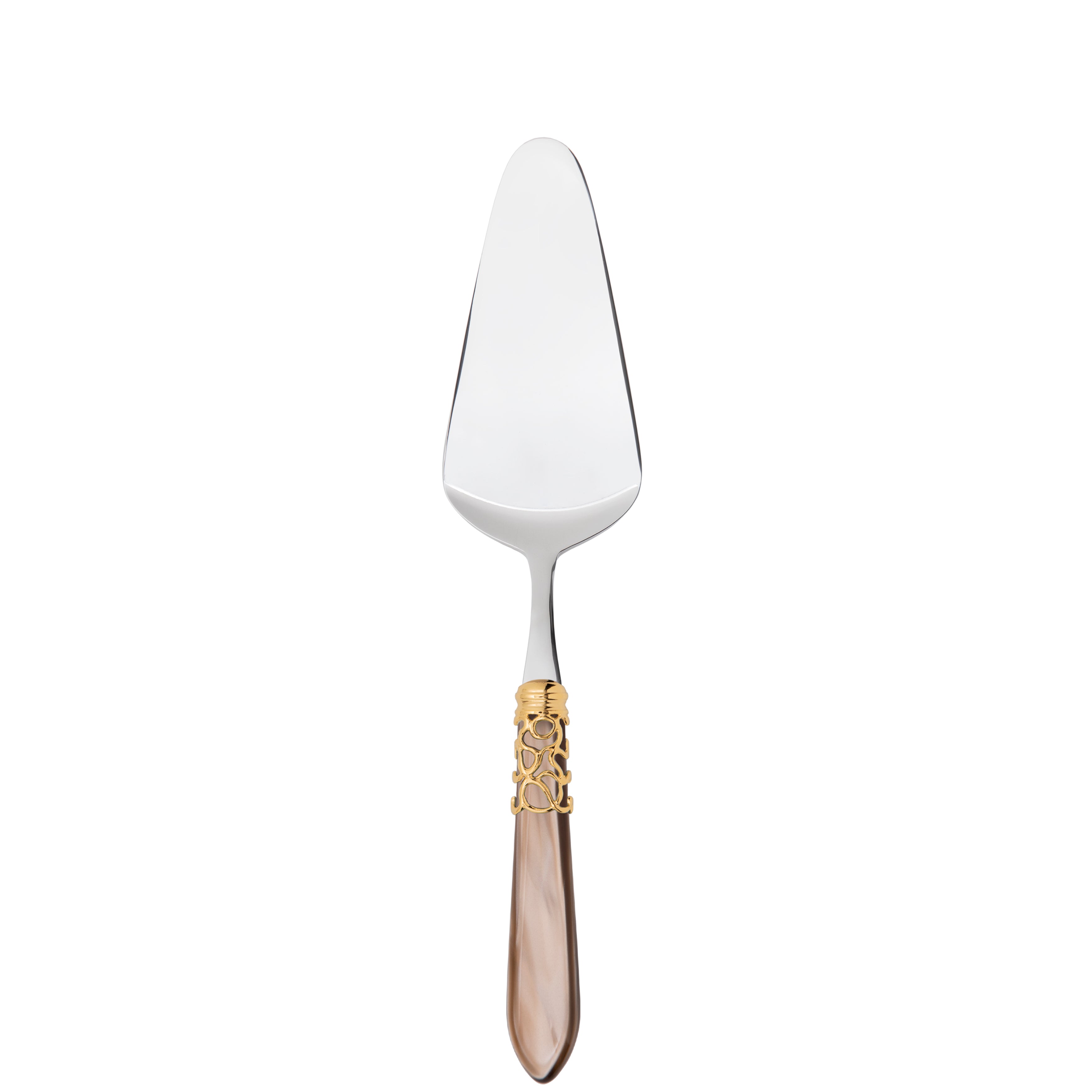 Melodia Gold Cake Server in gift box - taupe
