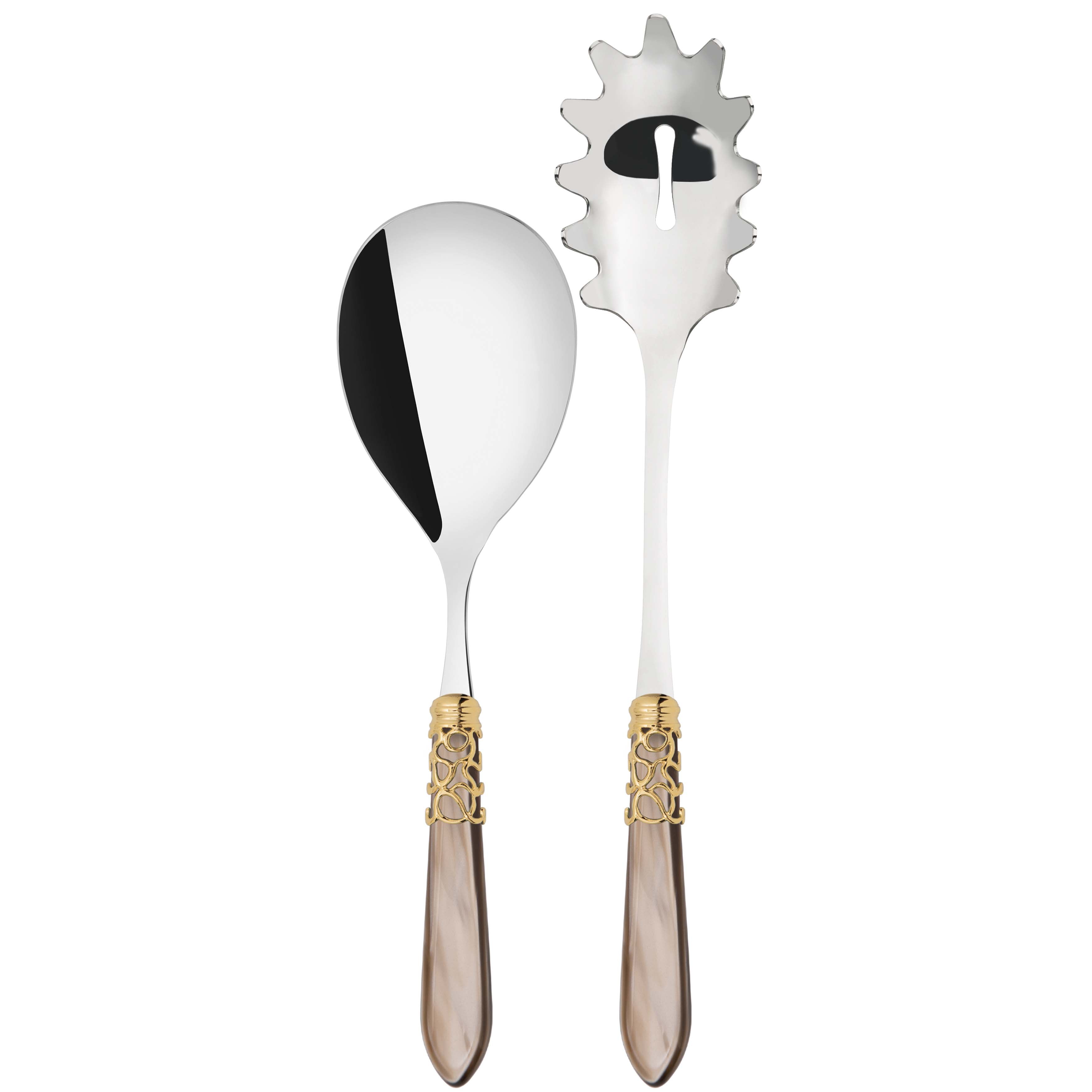 Melodia Gold 2 Piece Pasta Set in gift box - taupe
