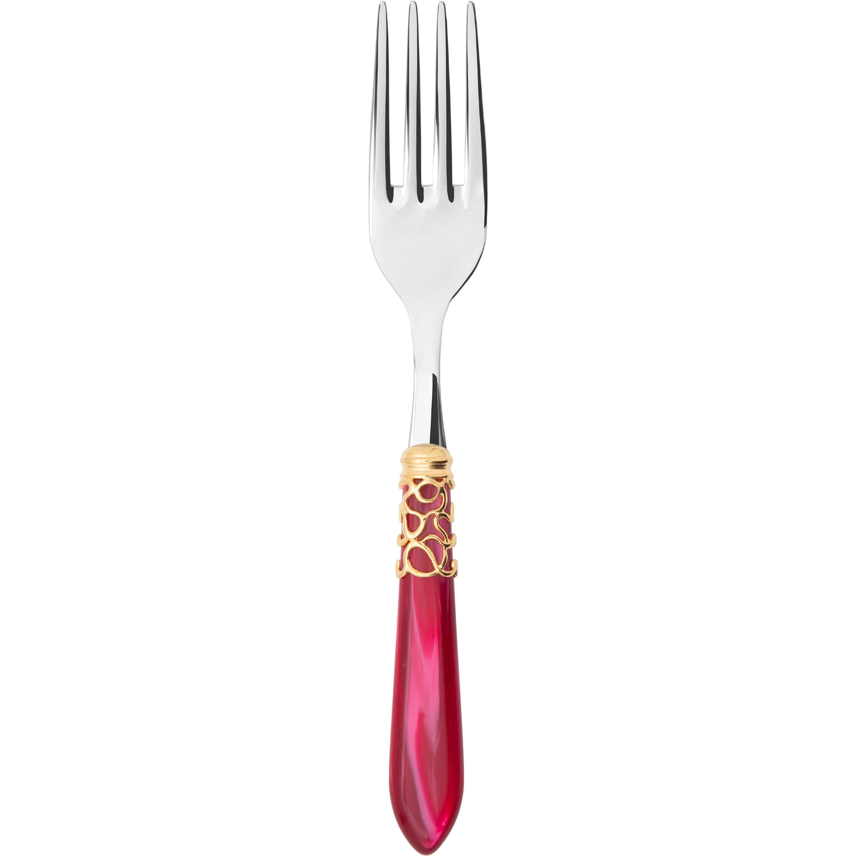Melodia Gold Serving Fork - raspberry
