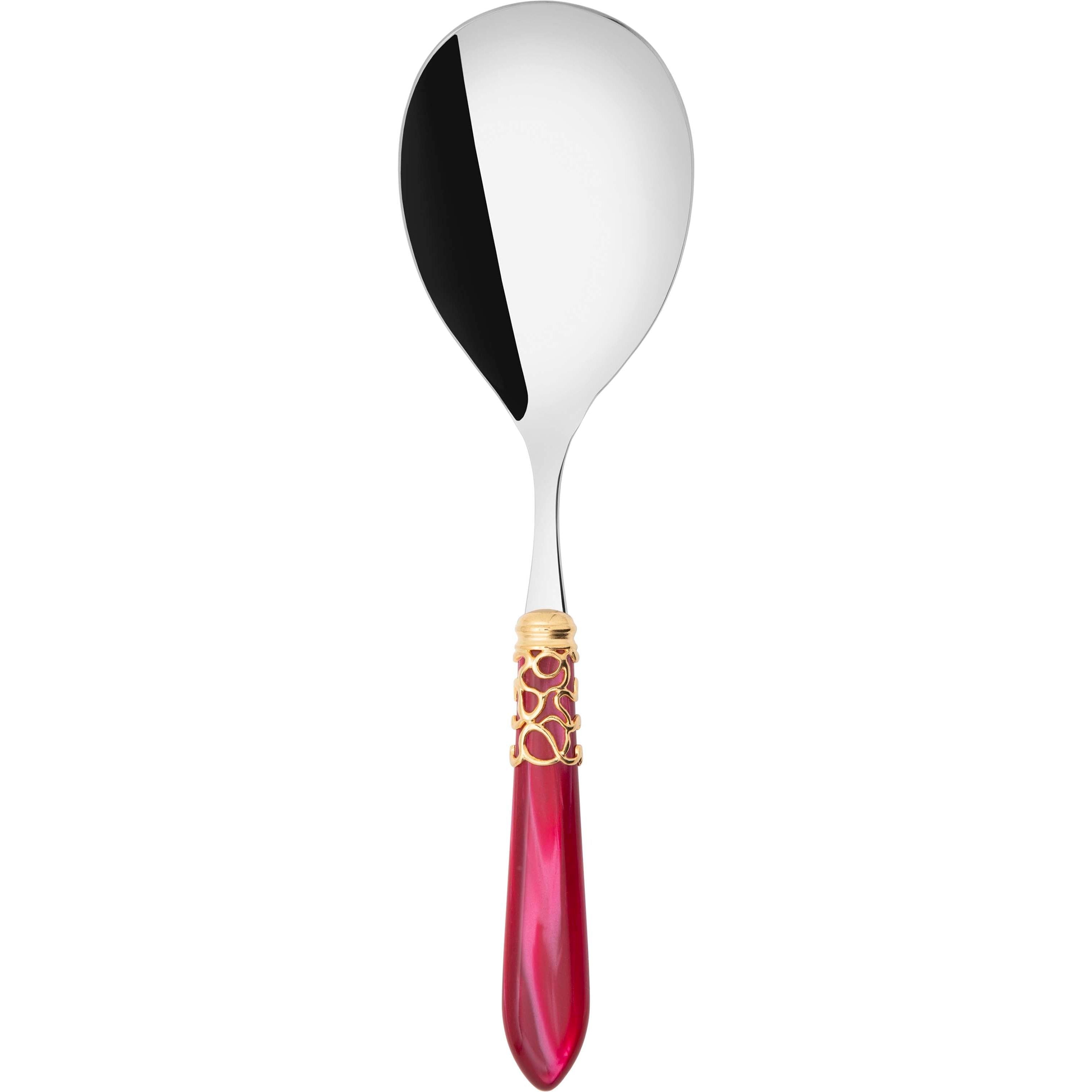 Melodia Gold Rice Casserole Serving Spoon - raspberry