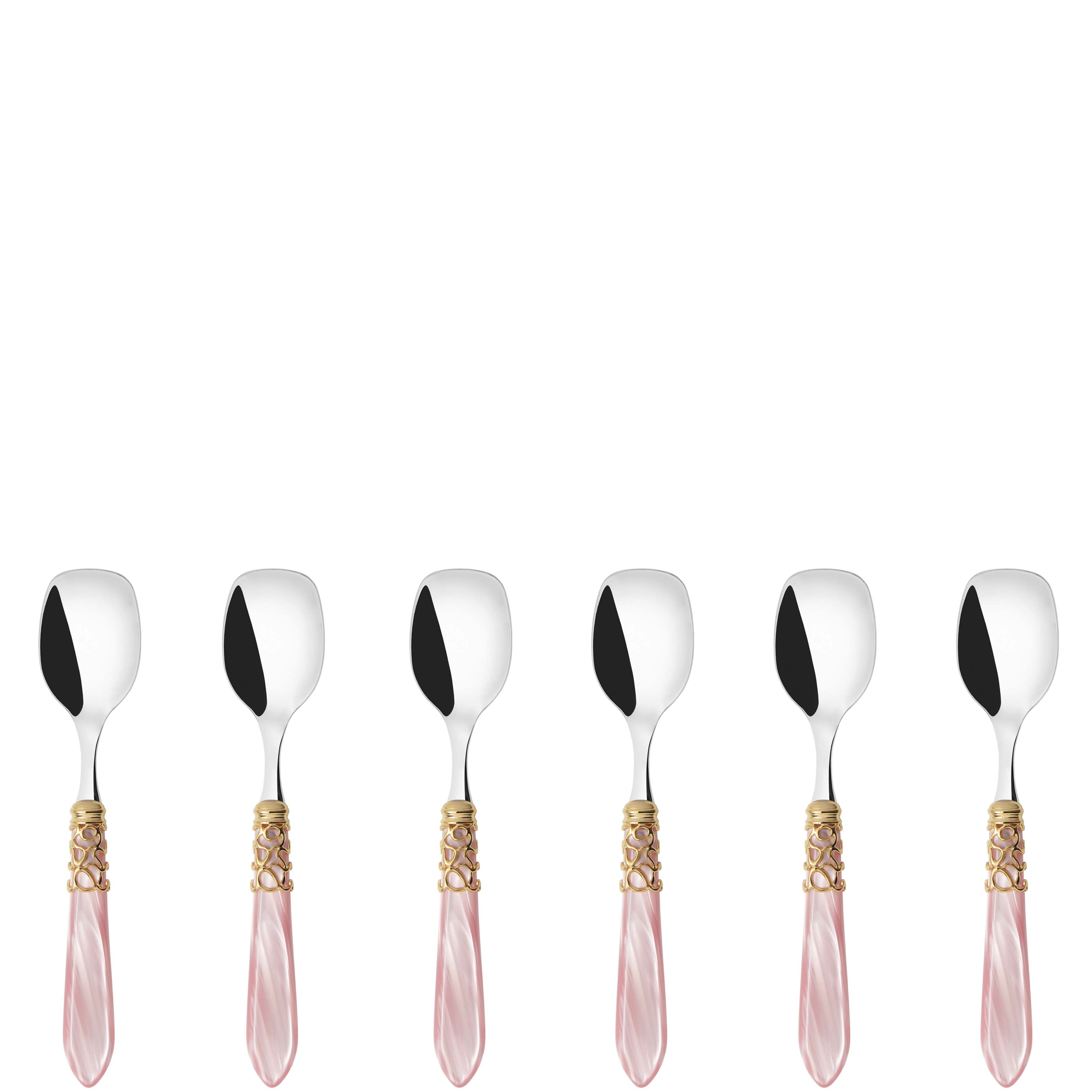 Melodia Gold Ice Cream Spoons Set in gift box - pink