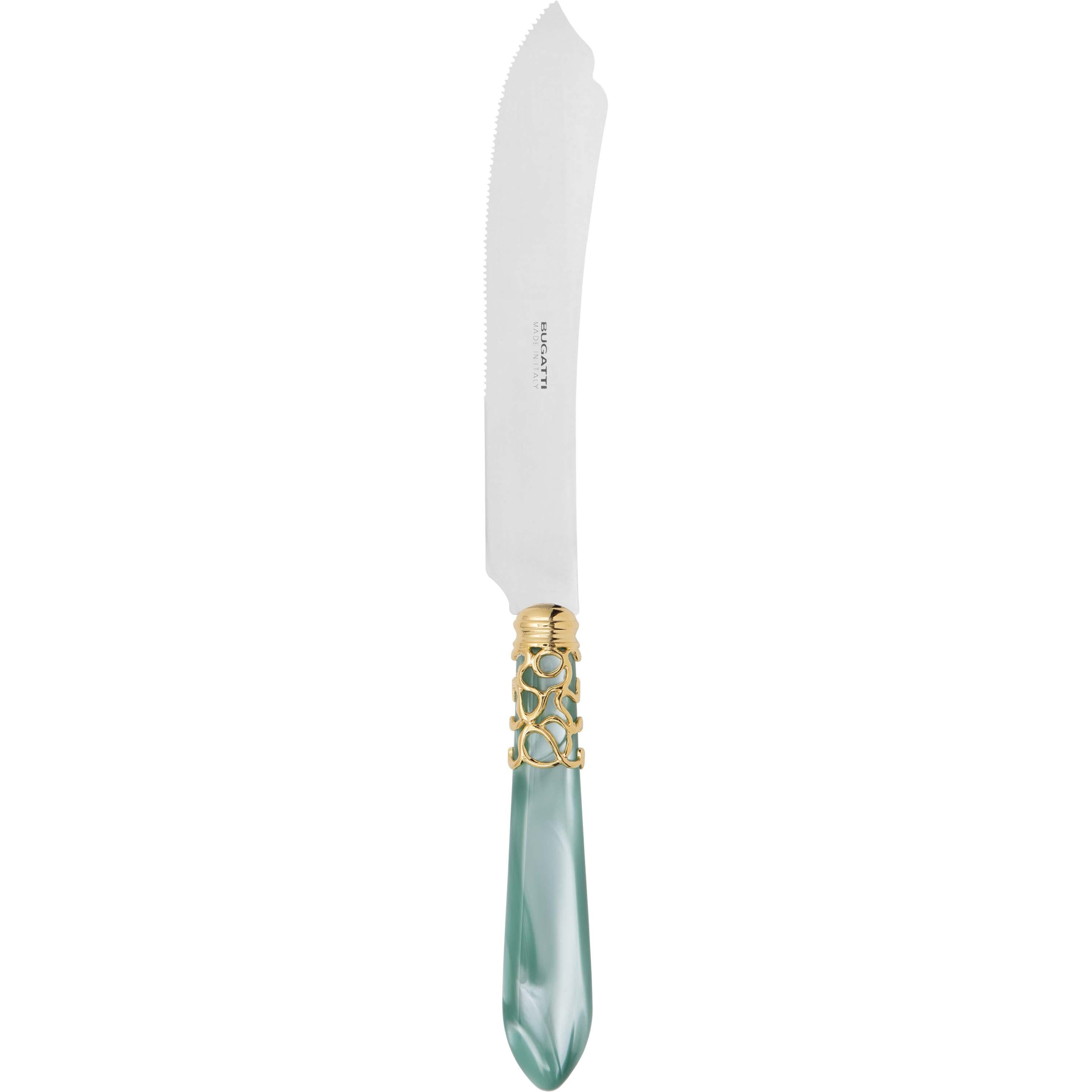 Melodia Gold Cake Knife 28 cm (11.02 inch) - aqua