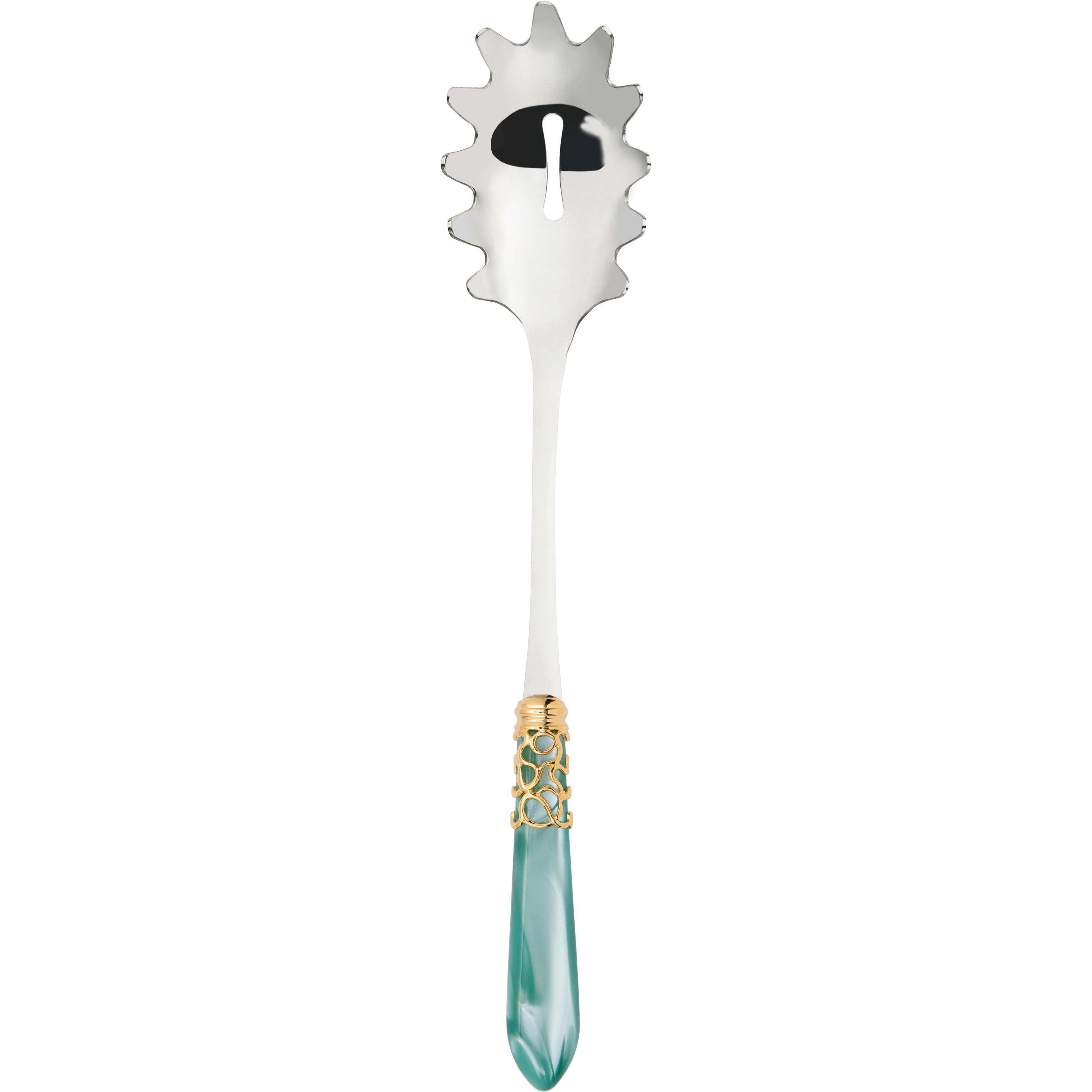Melodia Gold Pasta / Spaghetti Server - aqua