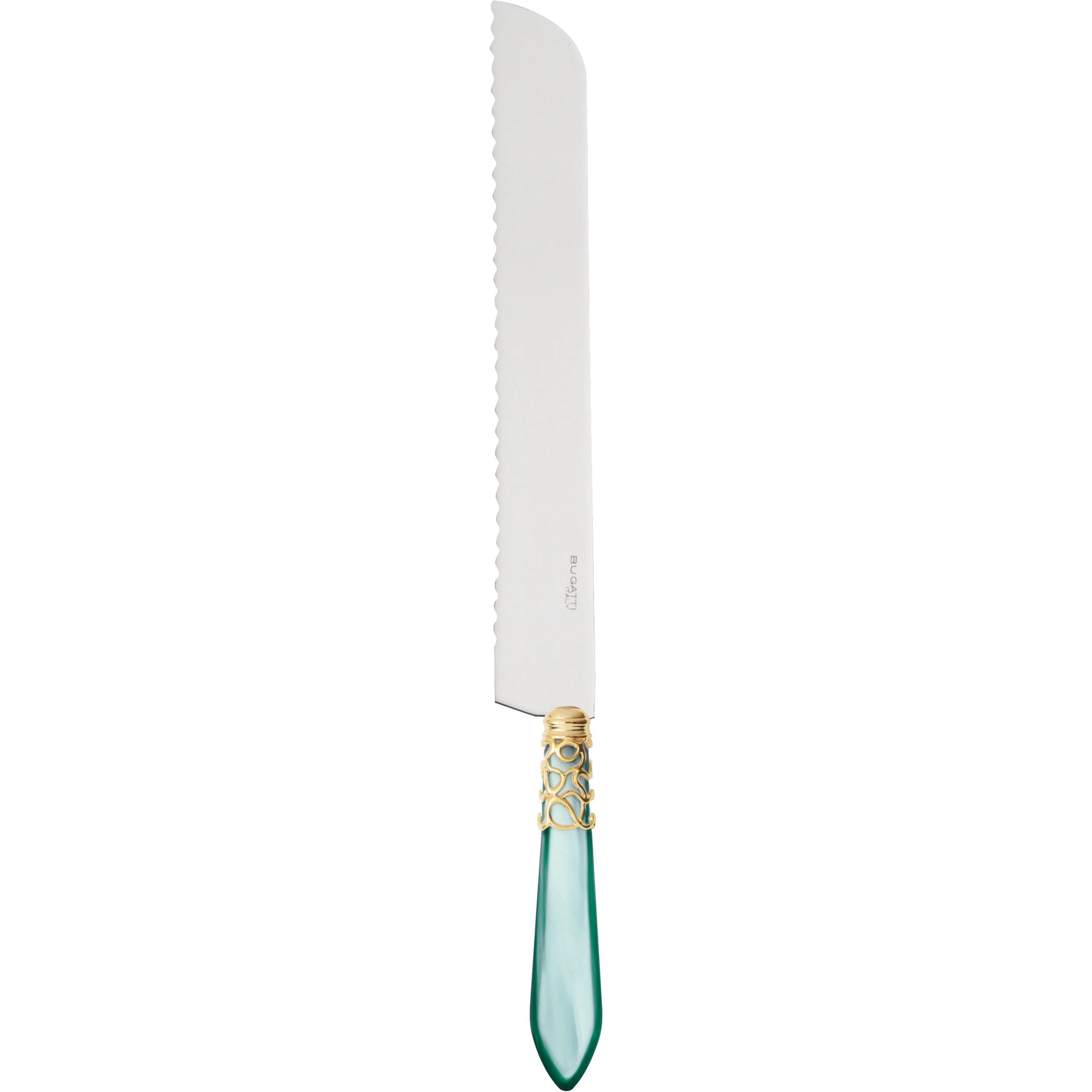 Melodia Gold Bread Knife - Aqua