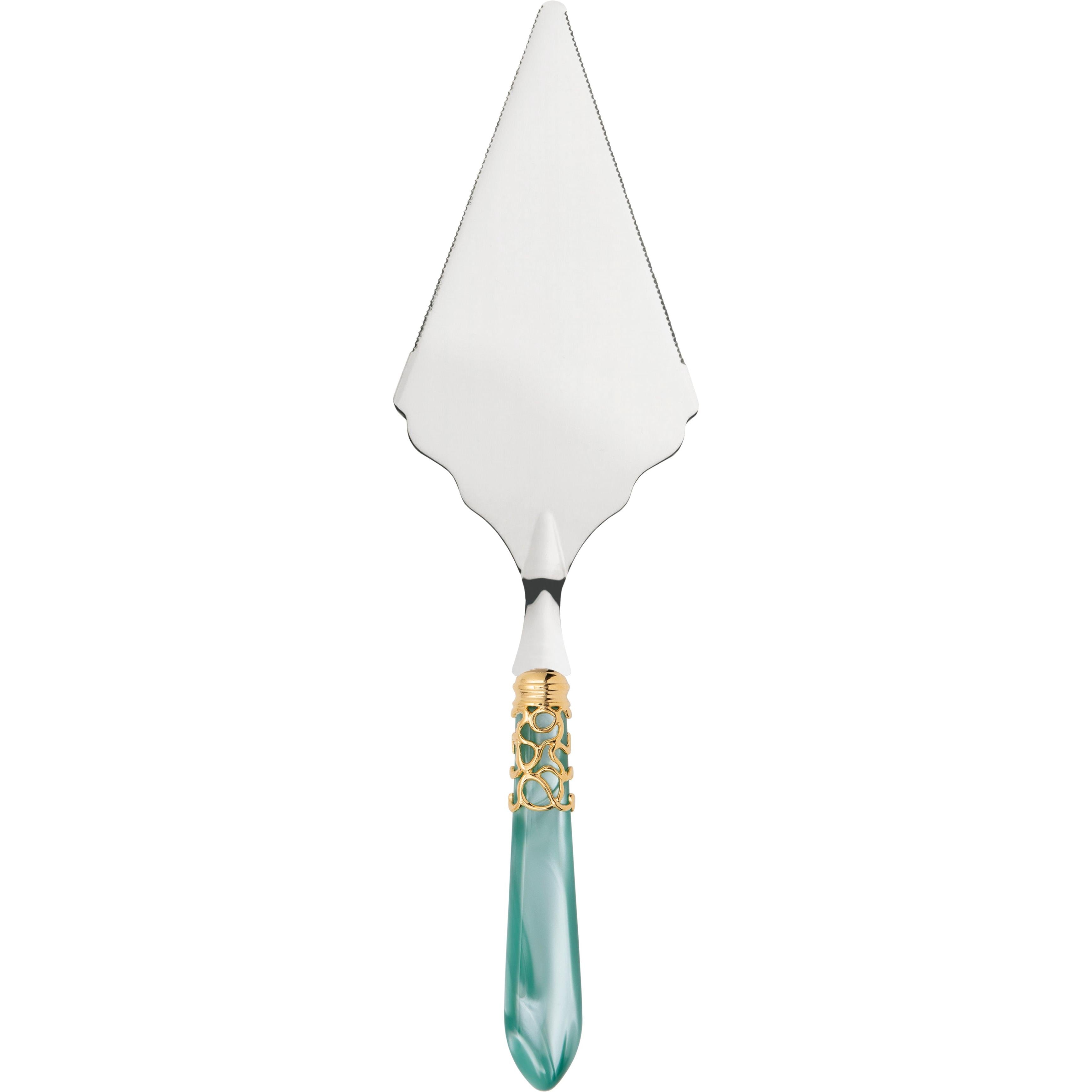 Melodia Gold Large Cake Server Serrated - aqua