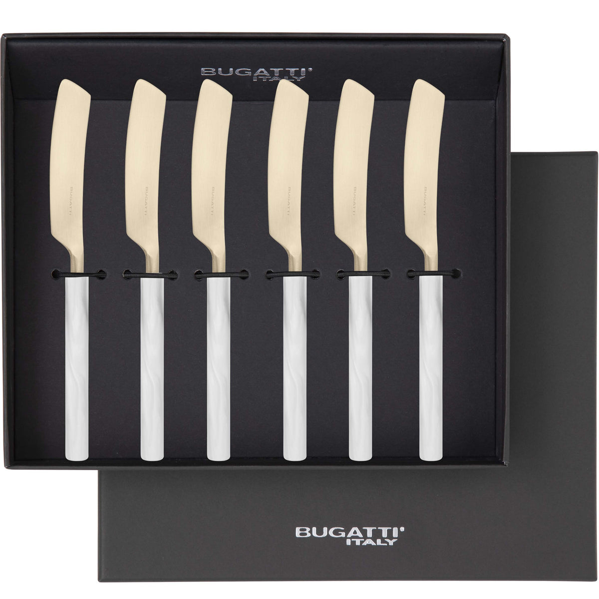 Mediterraneo Champagne Butter Knife Set white
