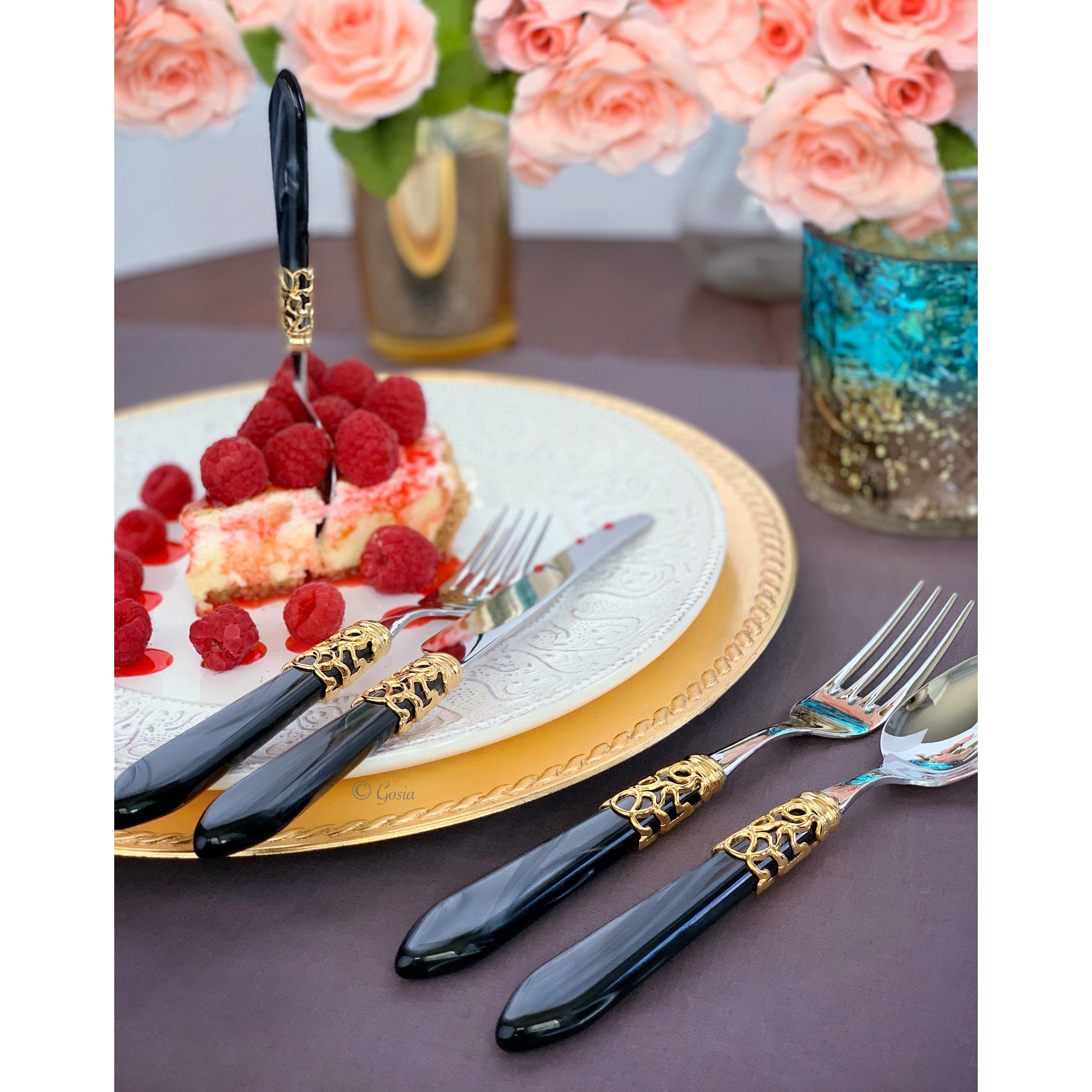 Melodia Gold 5 Piece Place setting - Charcoal