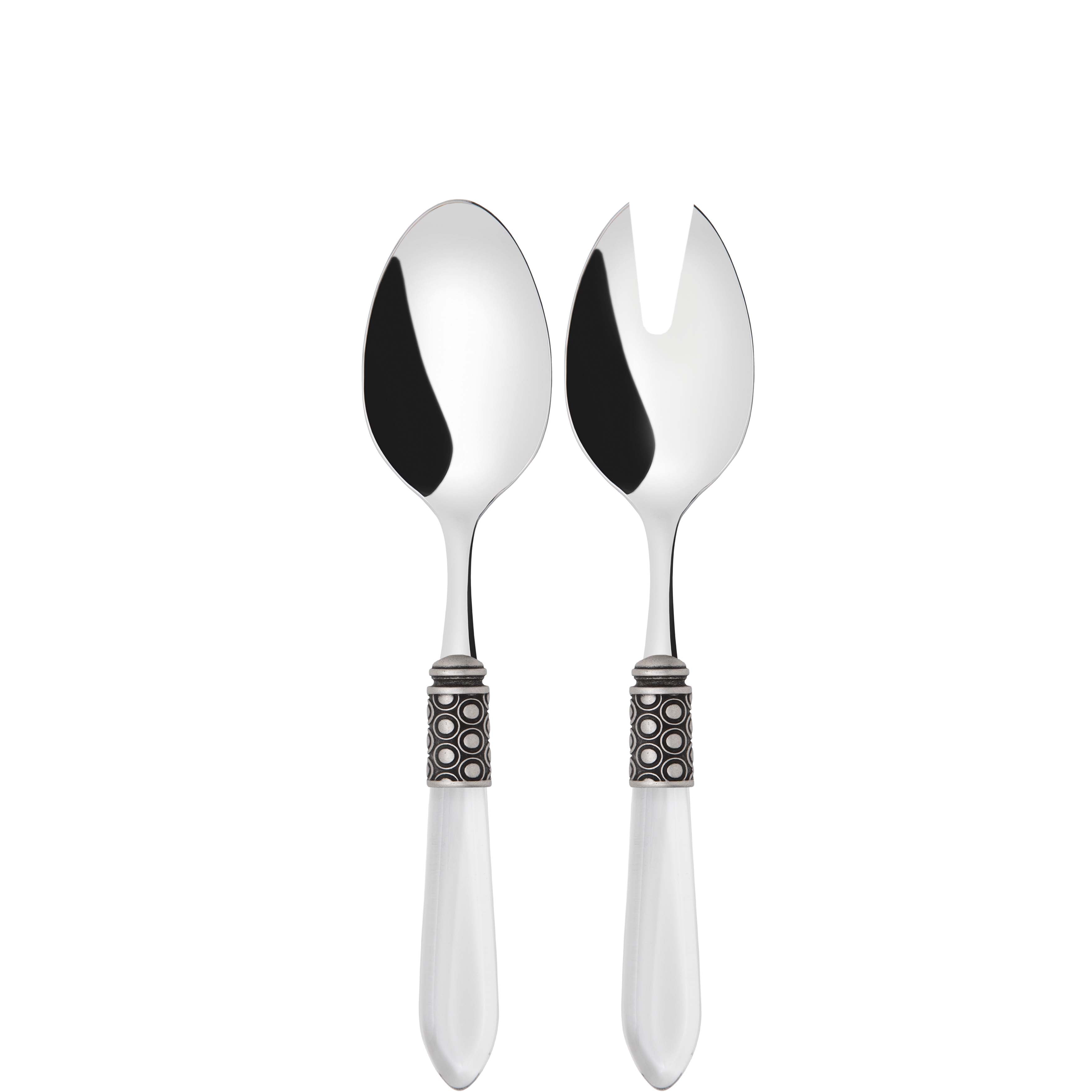 Optical Antique 2 Piece Salad Servers - Clear