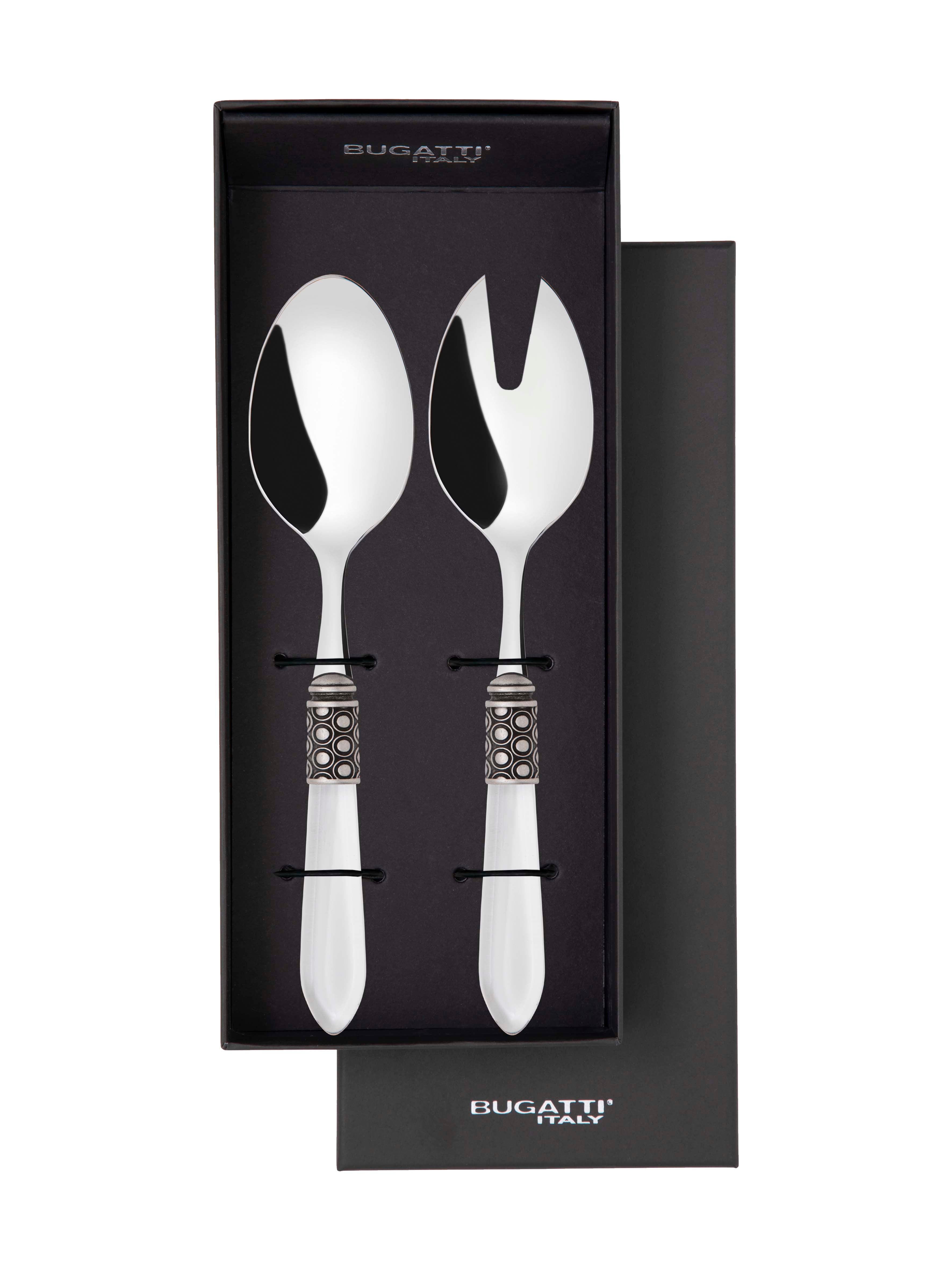 Optical Antique 2 Piece Salad Servers - Clear