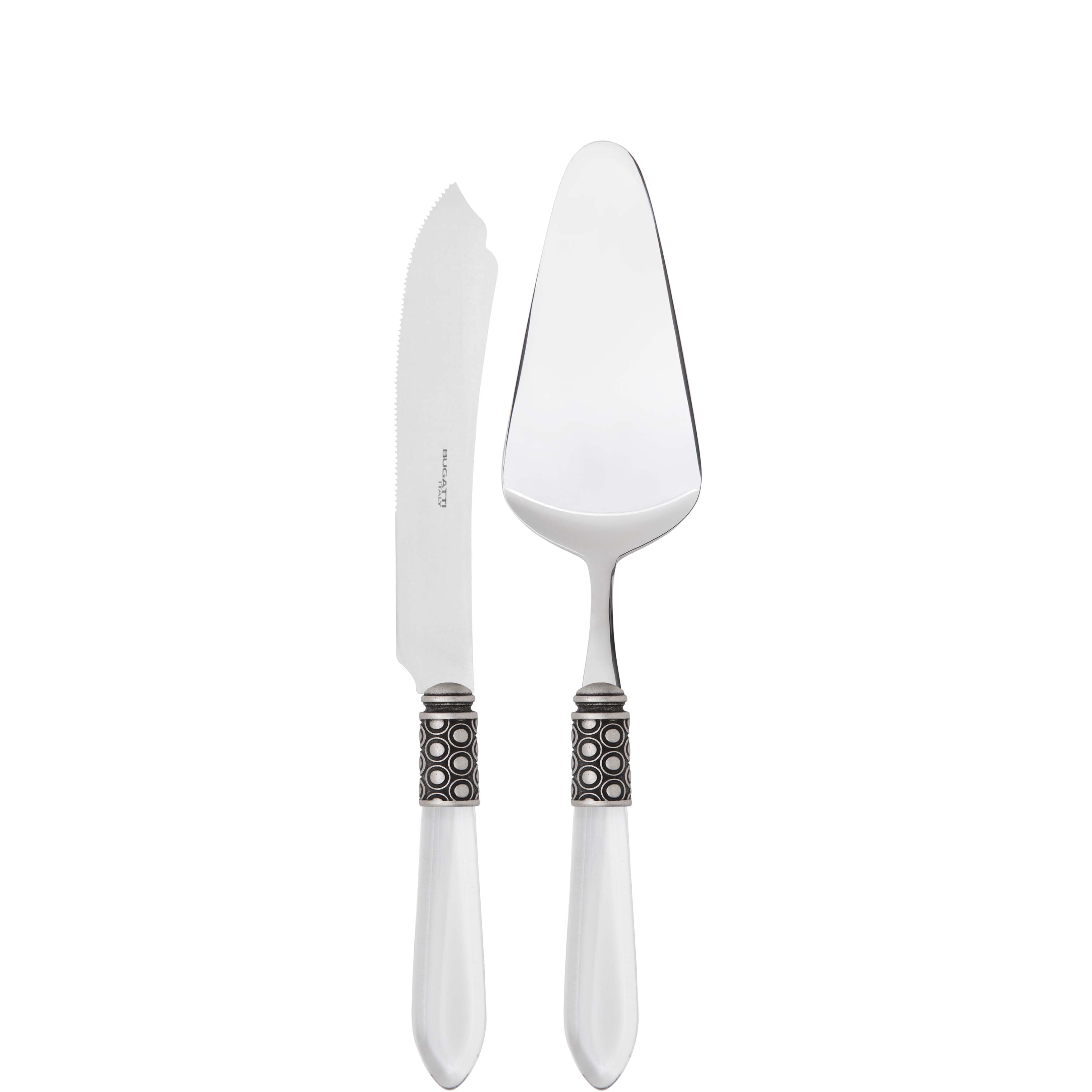 Optical Antique 2 Piece Cake Serving set - Clear