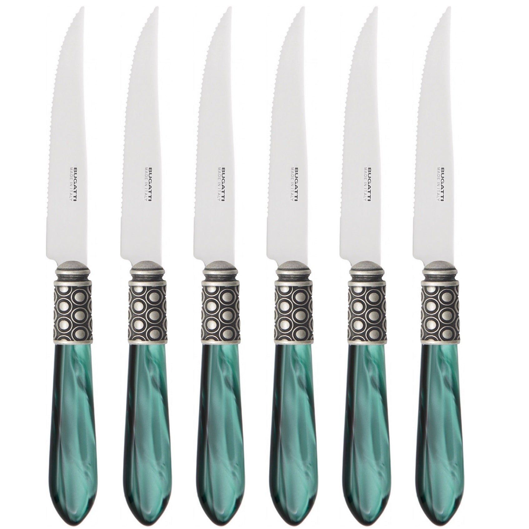 Optical Antique 6 Piece Steak knife Set - green