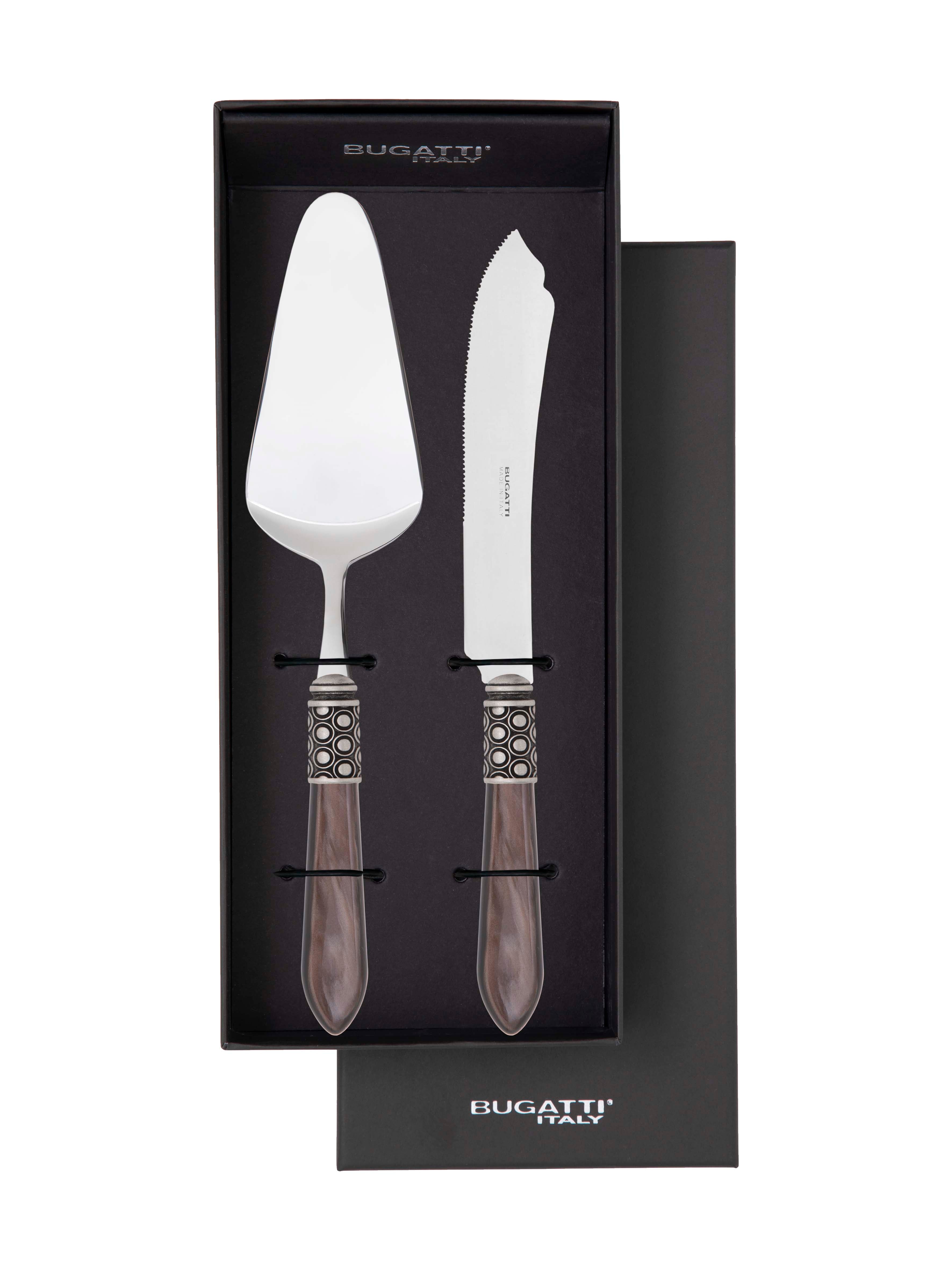 Optical Antique 2 Piece Cake Serving set - Chocolate