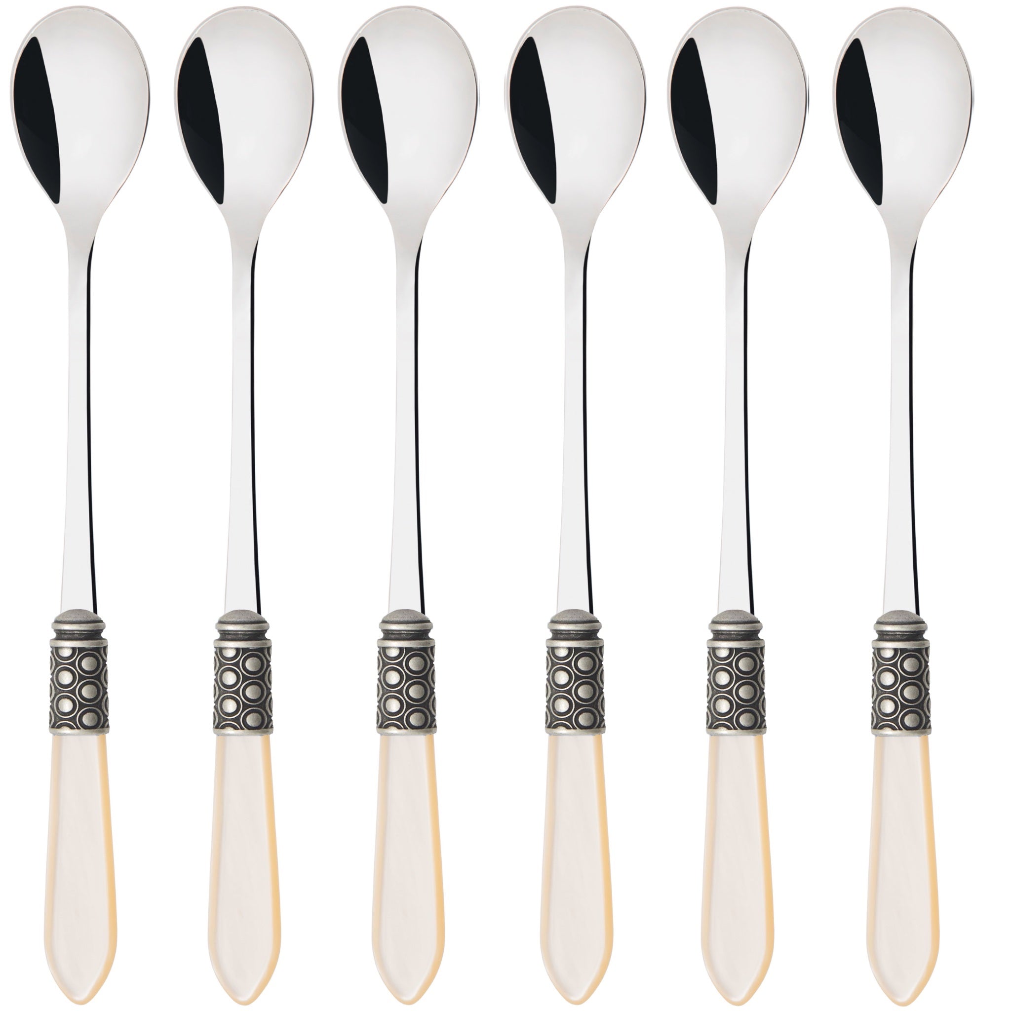 Optical Antique Ice Tea / Cocktail Spoon Set - Ivory