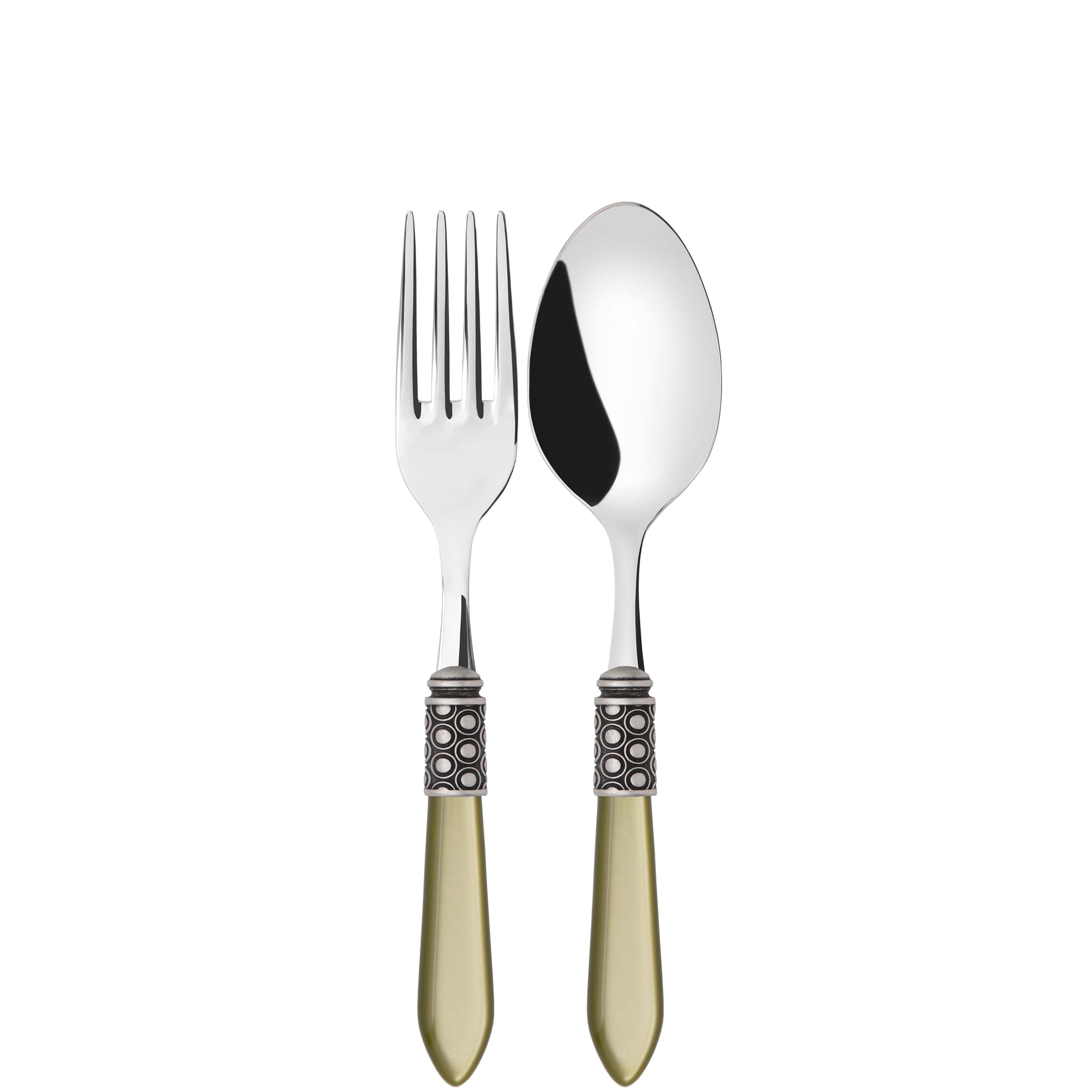 Optical Antique 2 Piece Serving Set - Chartreuse Green