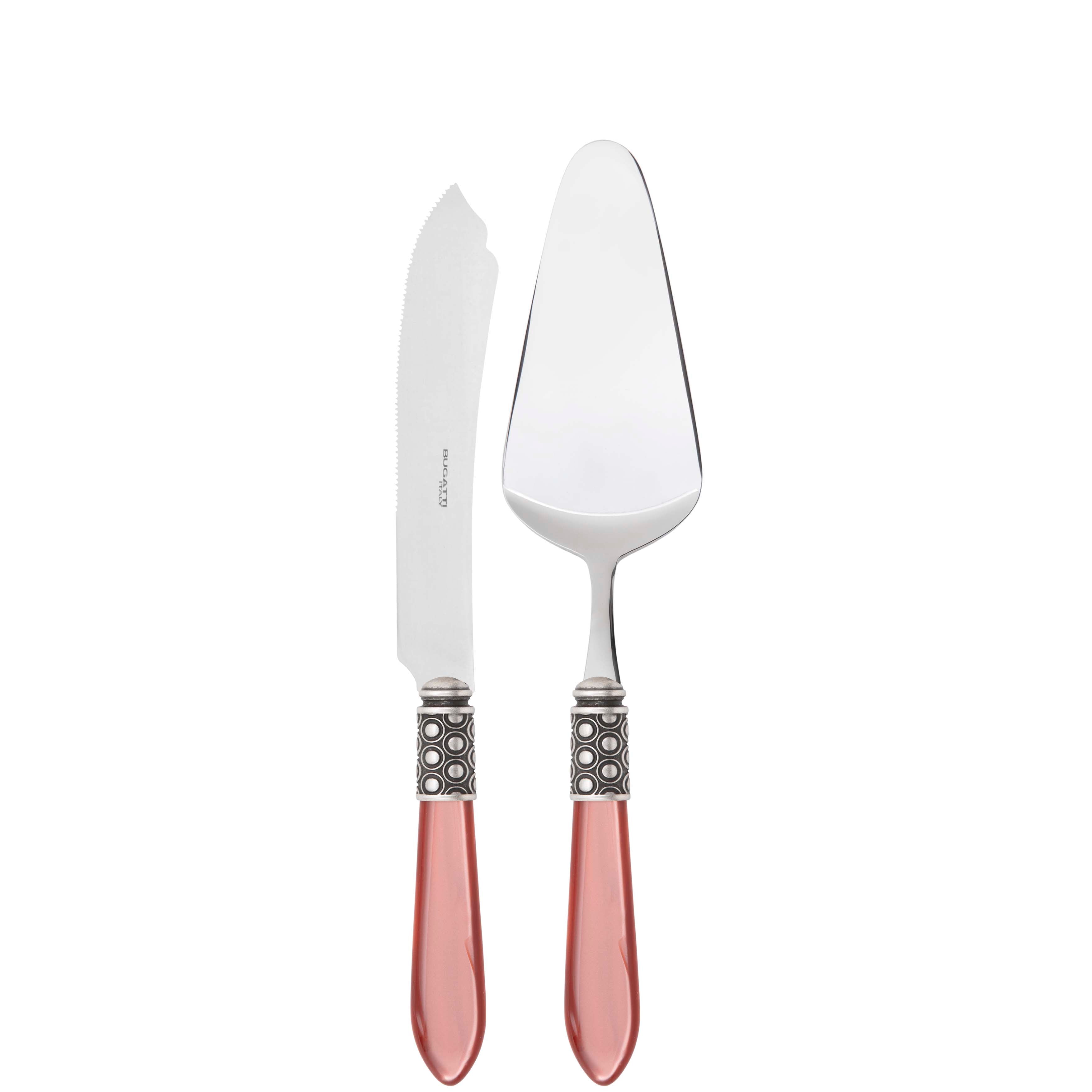 Optical Antique 2 Piece Cake Serving set - Rust