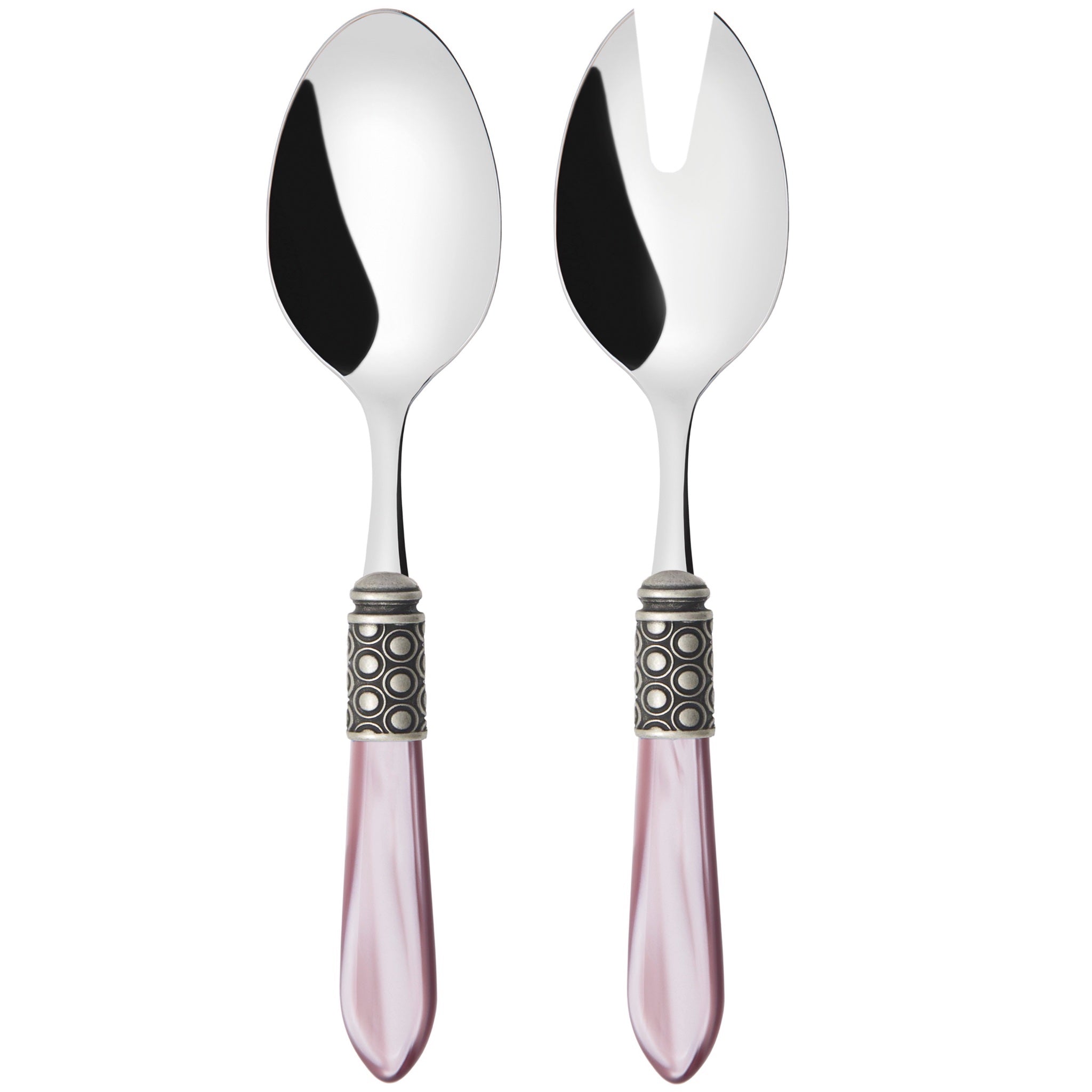 Optical Antique 2 Piece Salad Servers - Lilac