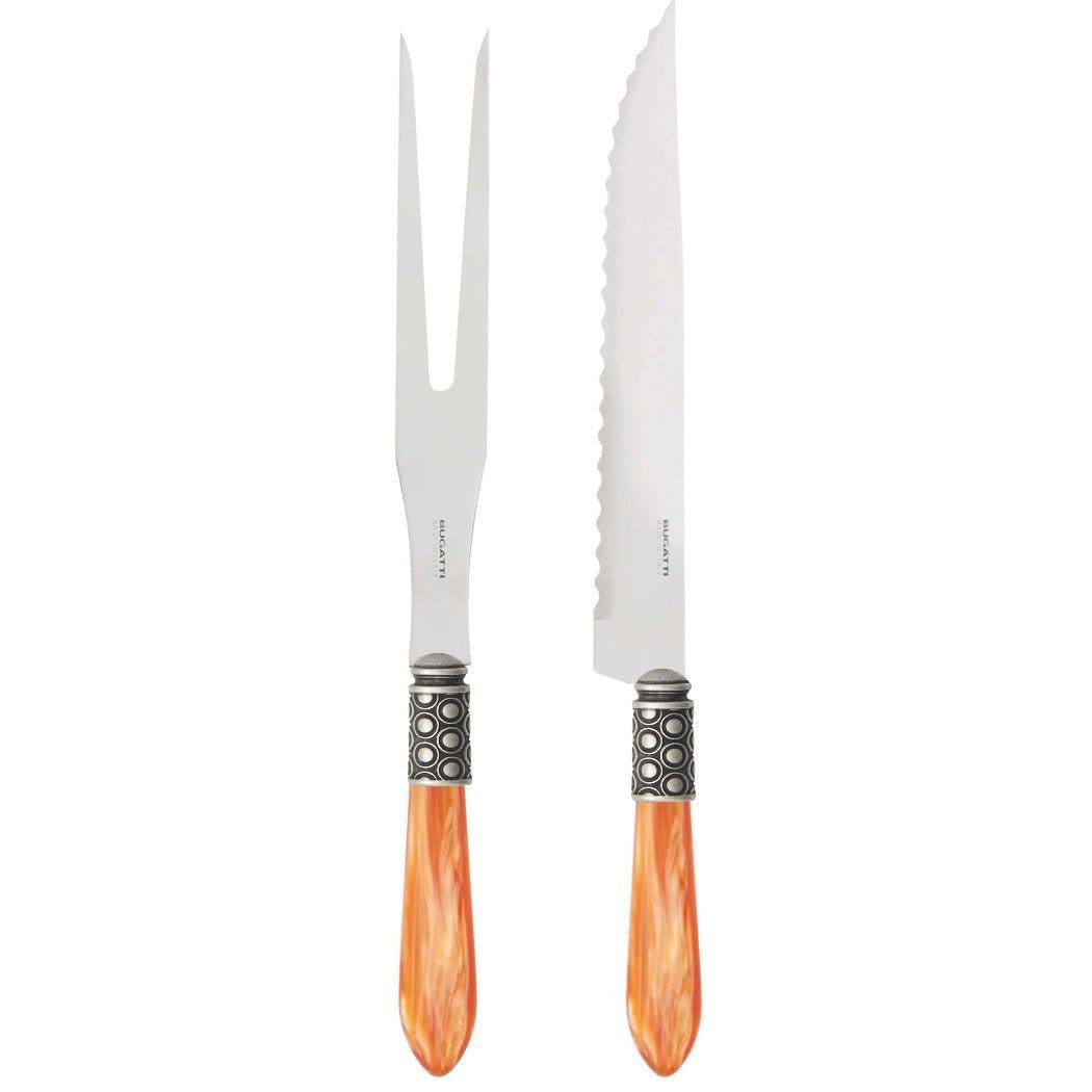 Optical Antique Roast Carving Set - Tangerine