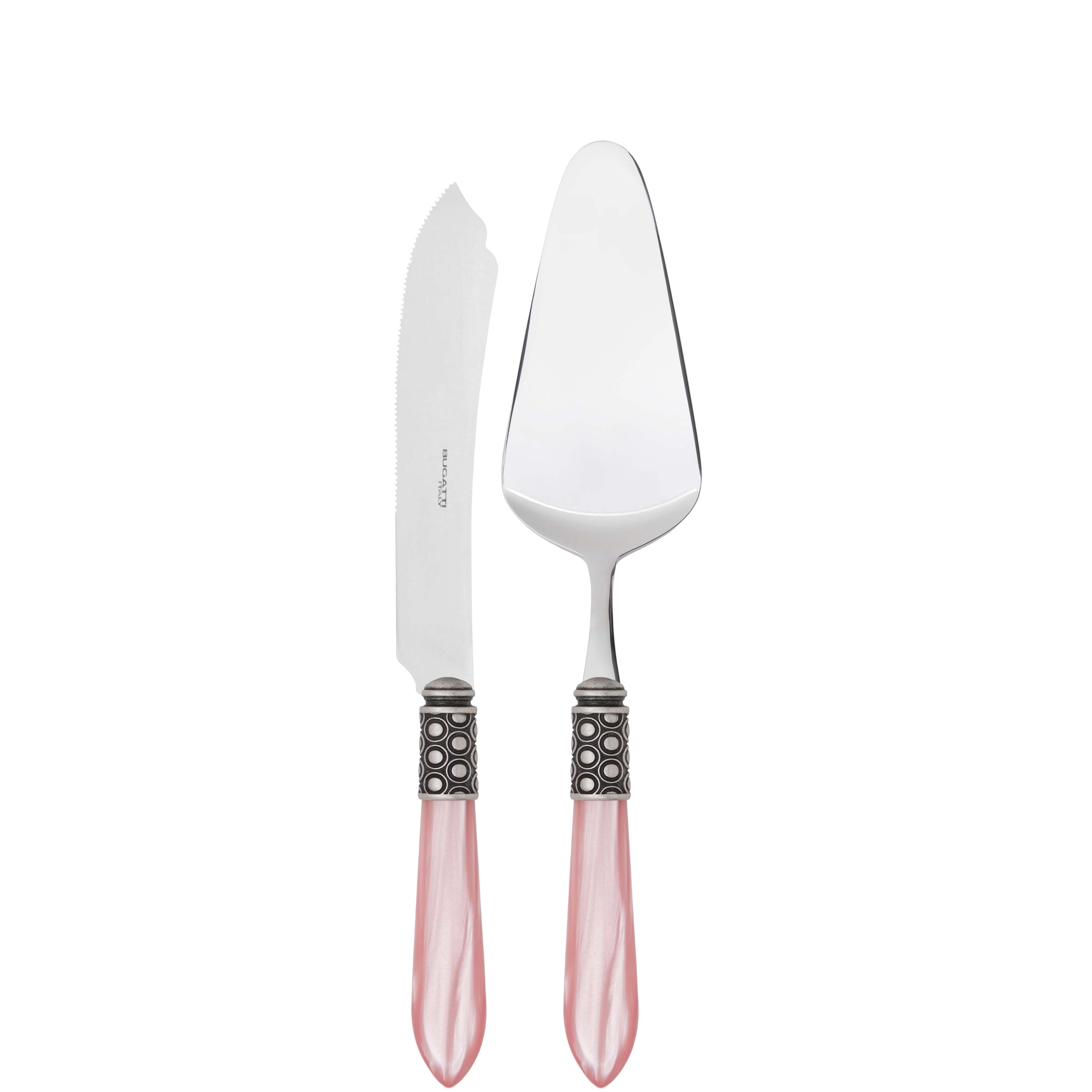Optical Antique 2 Piece Cake Serving set - Pink