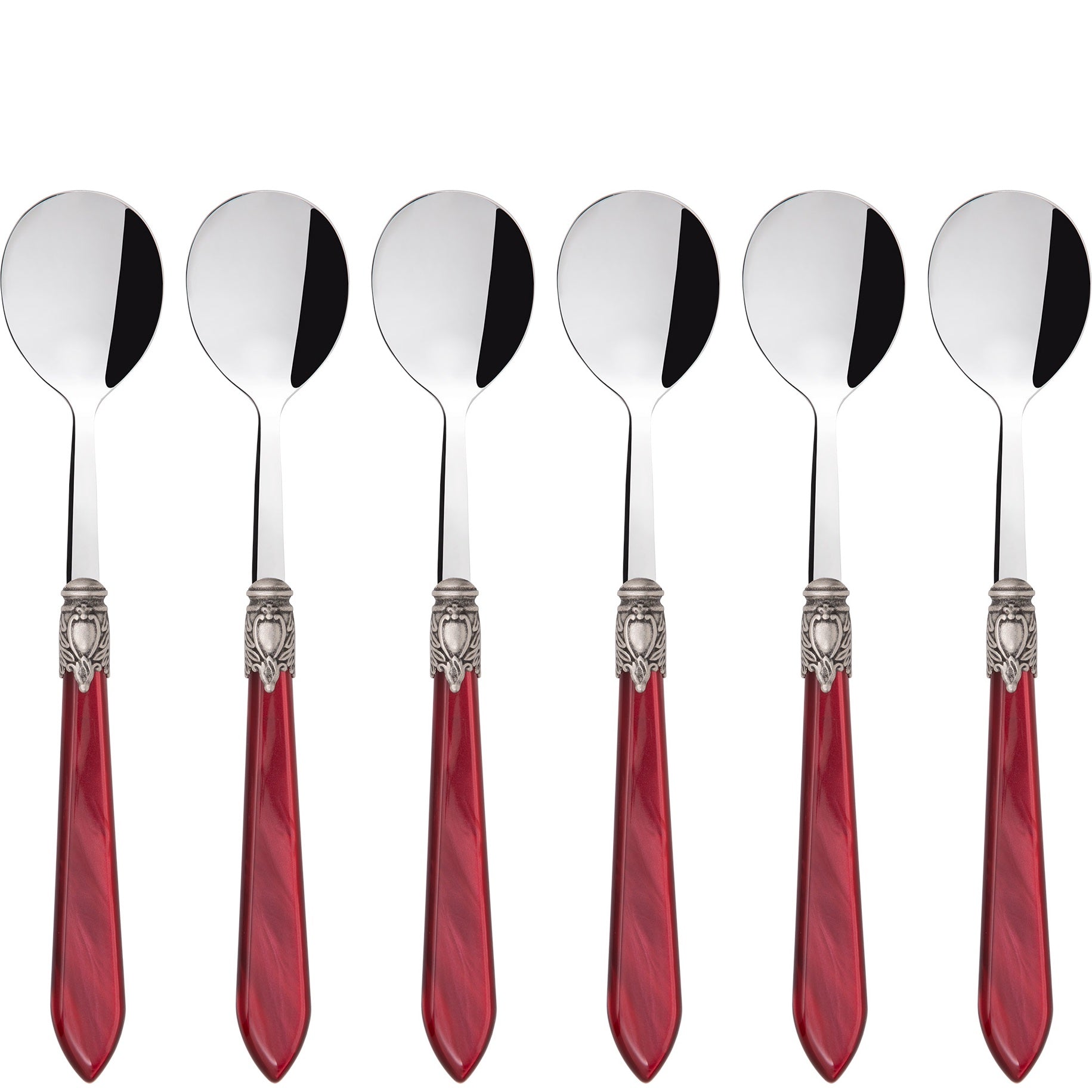 Oxford Antique Asian Rice Spoons Set - Burgundy