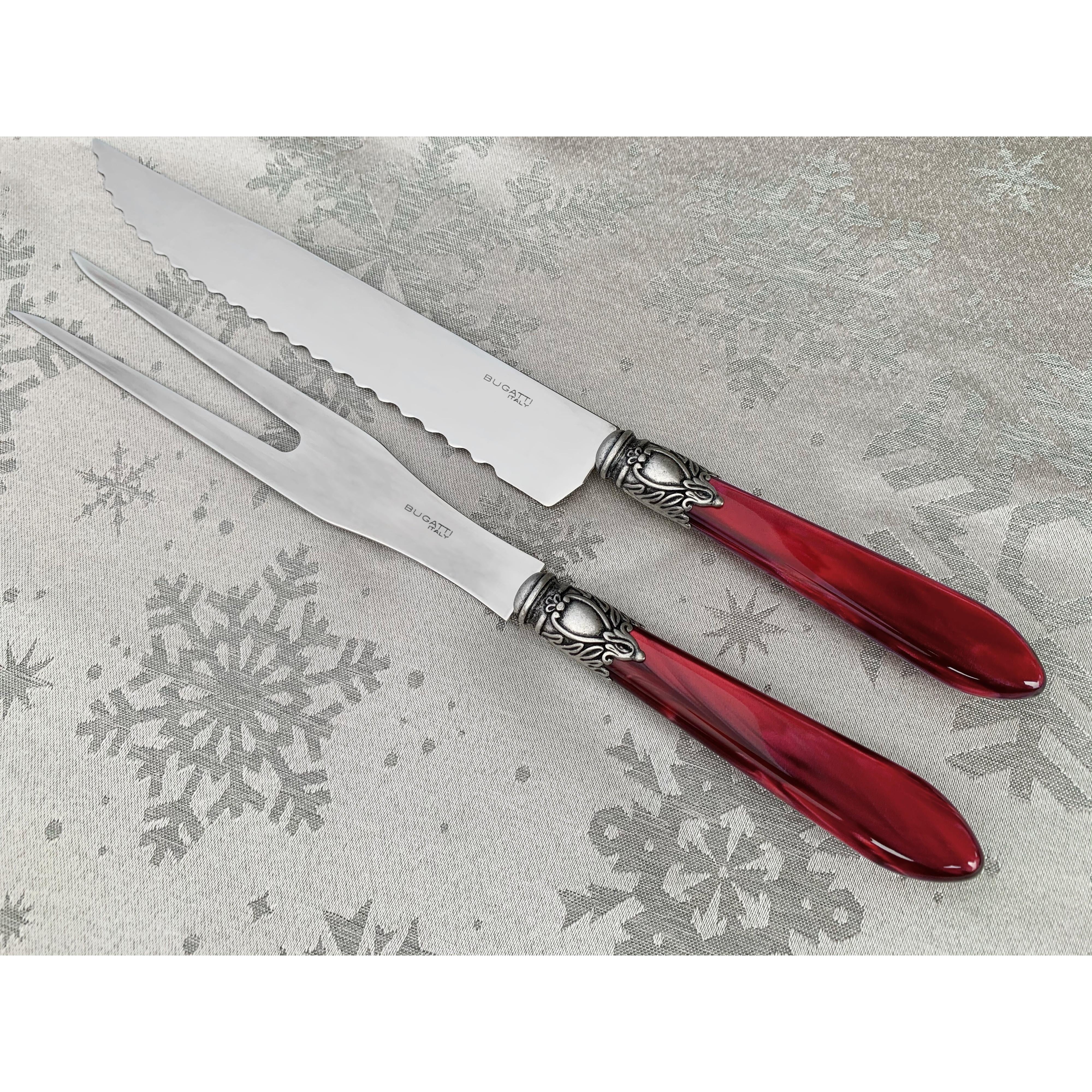Oxford Antique Roast Carving Set - Burgundy