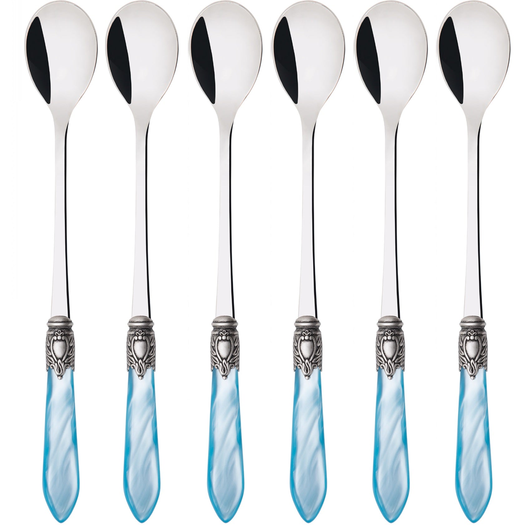 Oxford Antique Ice Tea / Cocktail Spoon Set - Sky Blue