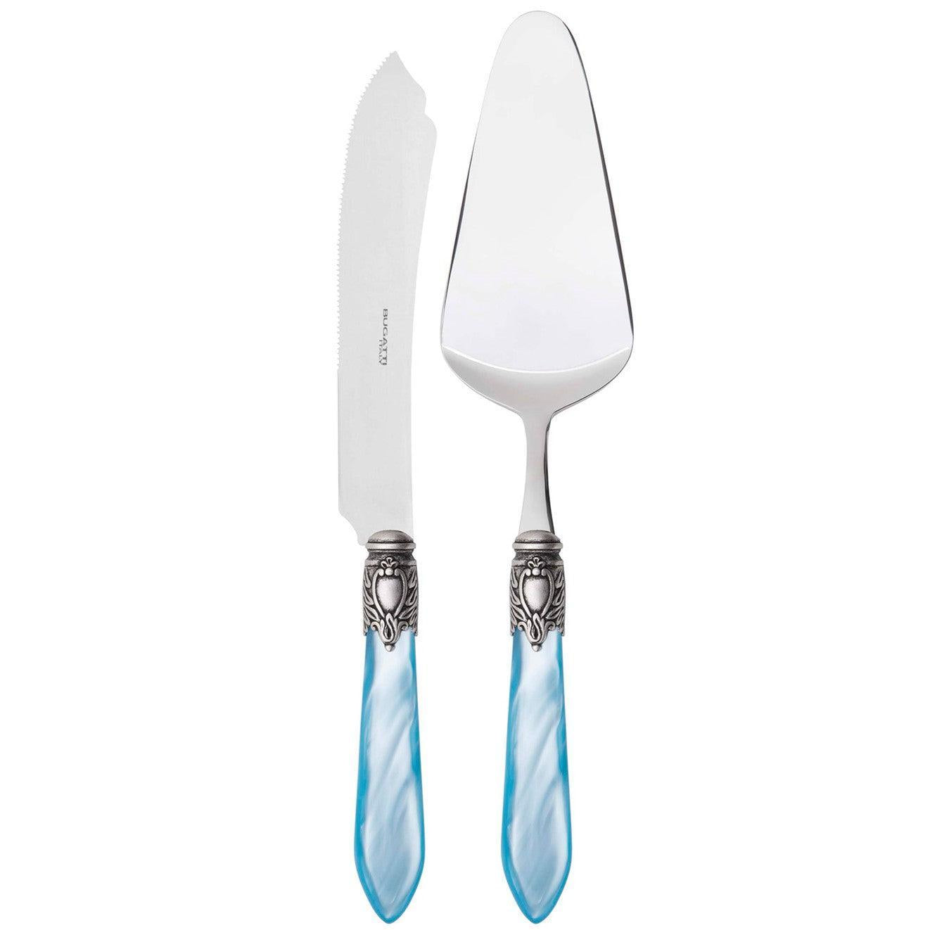 Oxford Antique 2 Piece Cake Serving set - Sky Blue