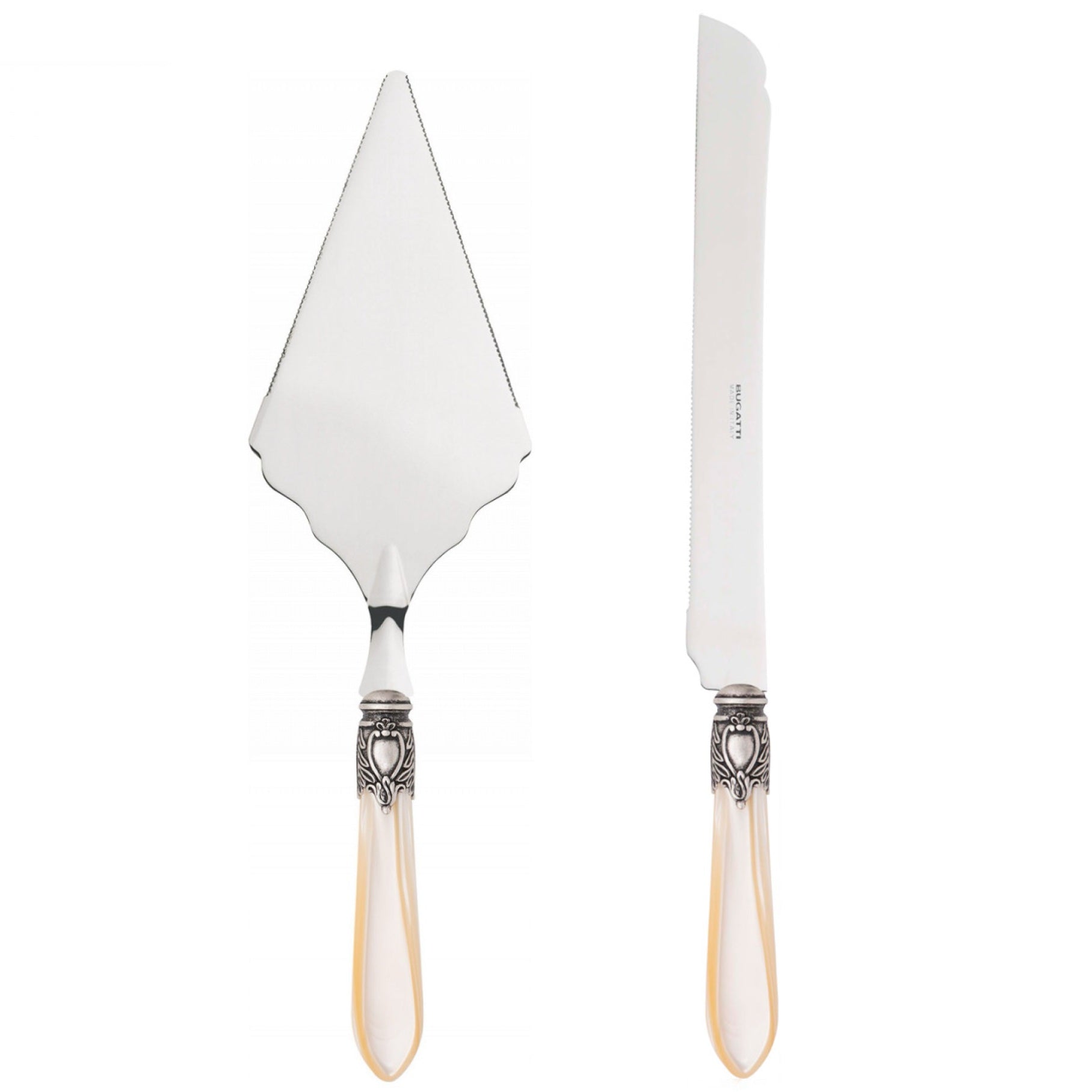 Oxford Antique 2 Piece Large Cake Serving Set serrated - Ivory