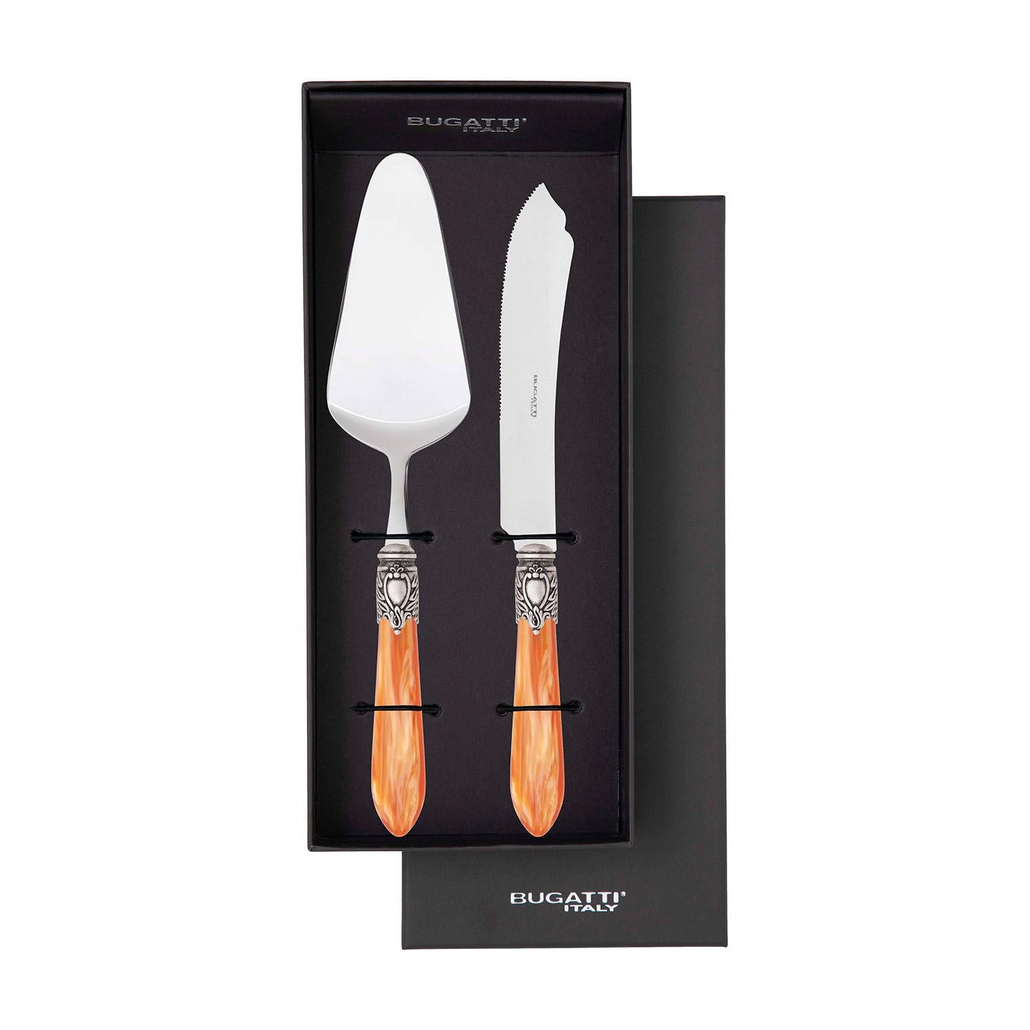 Oxford Antique 2 Piece Cake Serving set - Tangerine