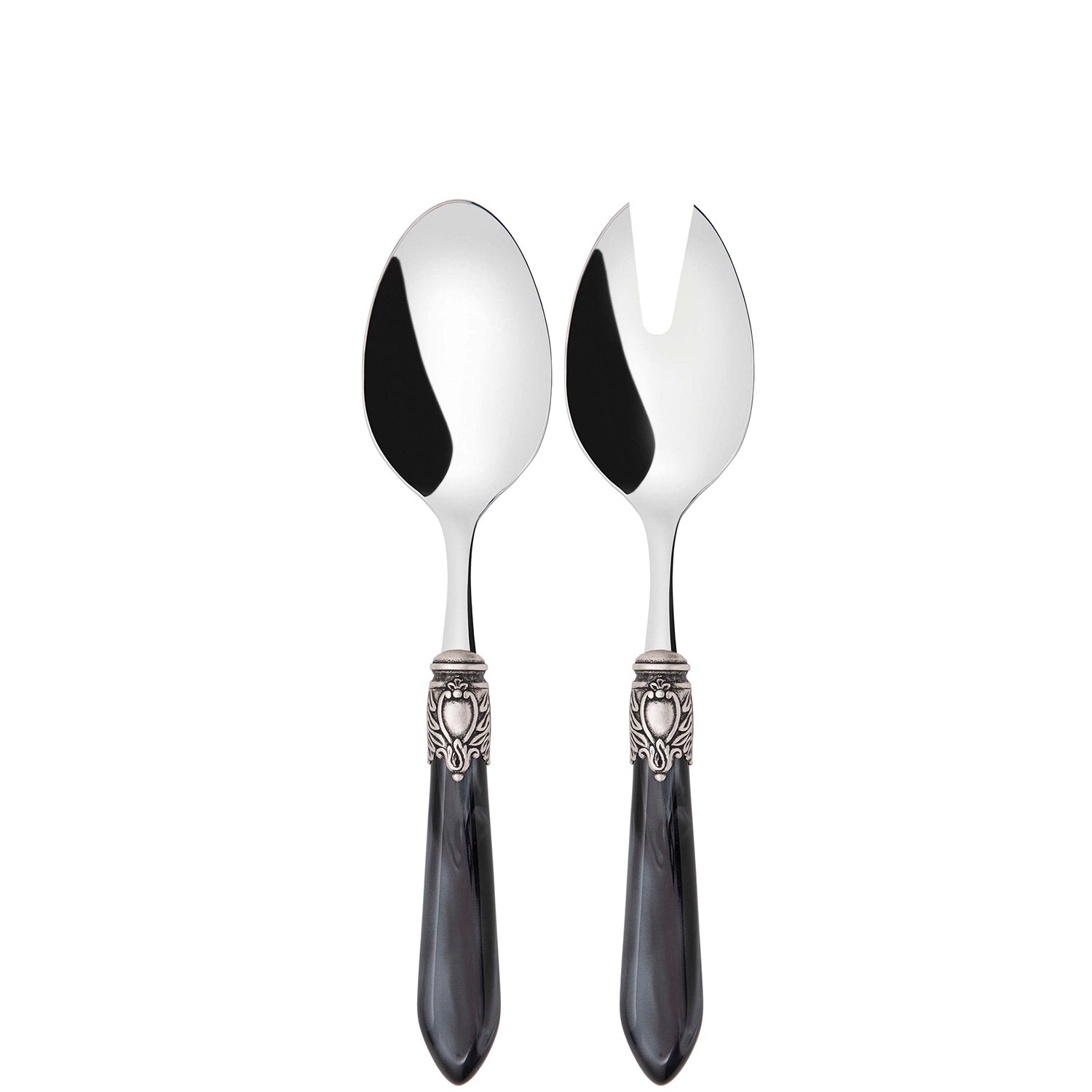 Oxford Antique 2 Piece Salad Servers - Charcoal