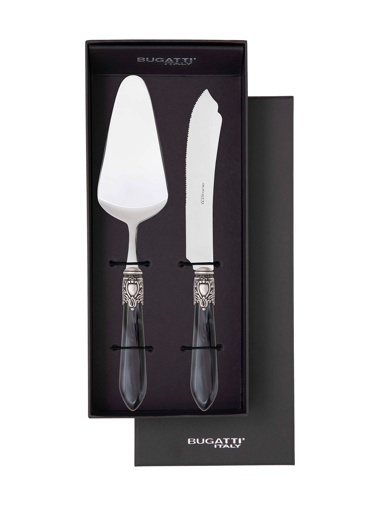 Oxford Antique 2 Piece Cake Serving Set - Charcoal