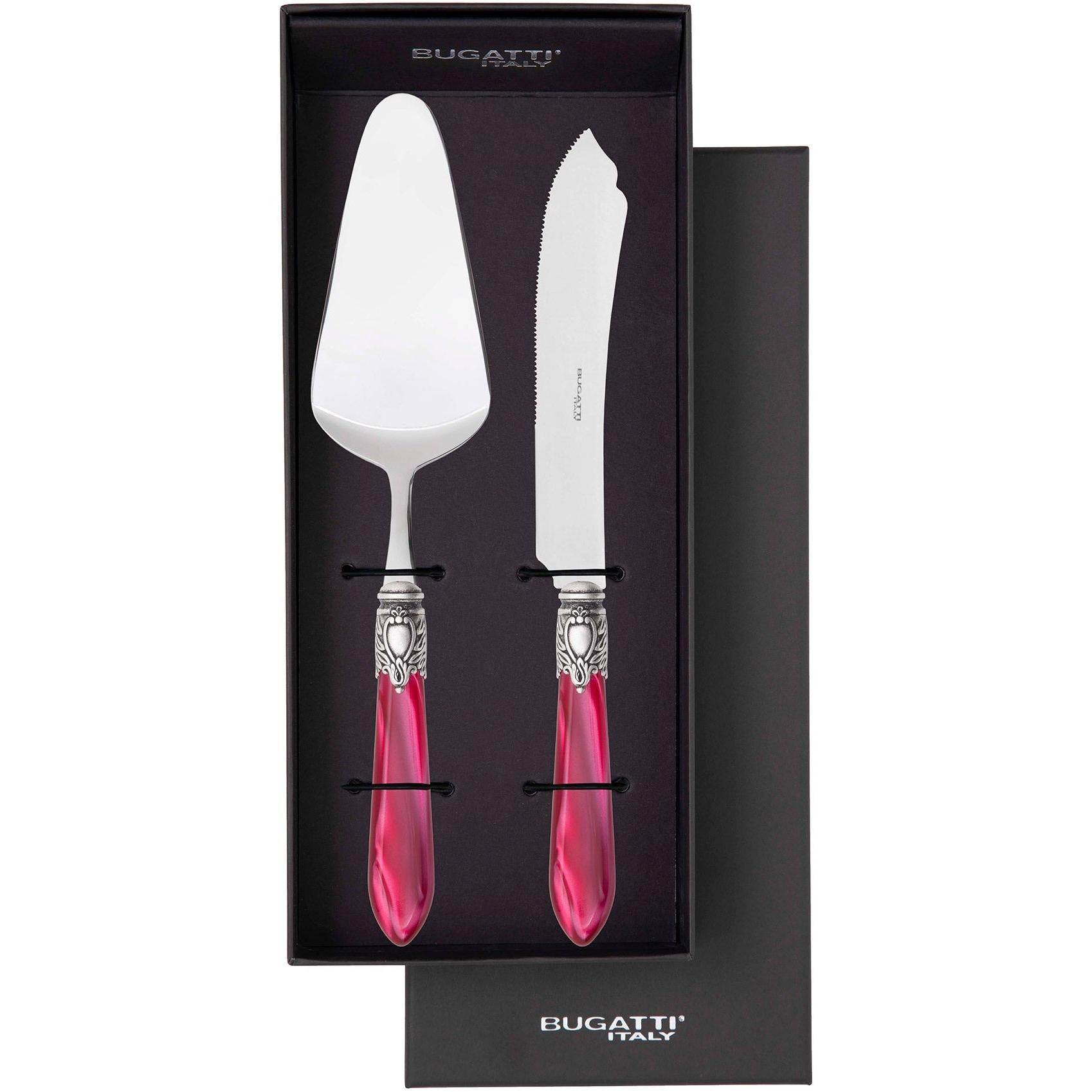 Oxford Antique 2 Piece Cake Serving set - Raspberry-Casa Bugatti USA