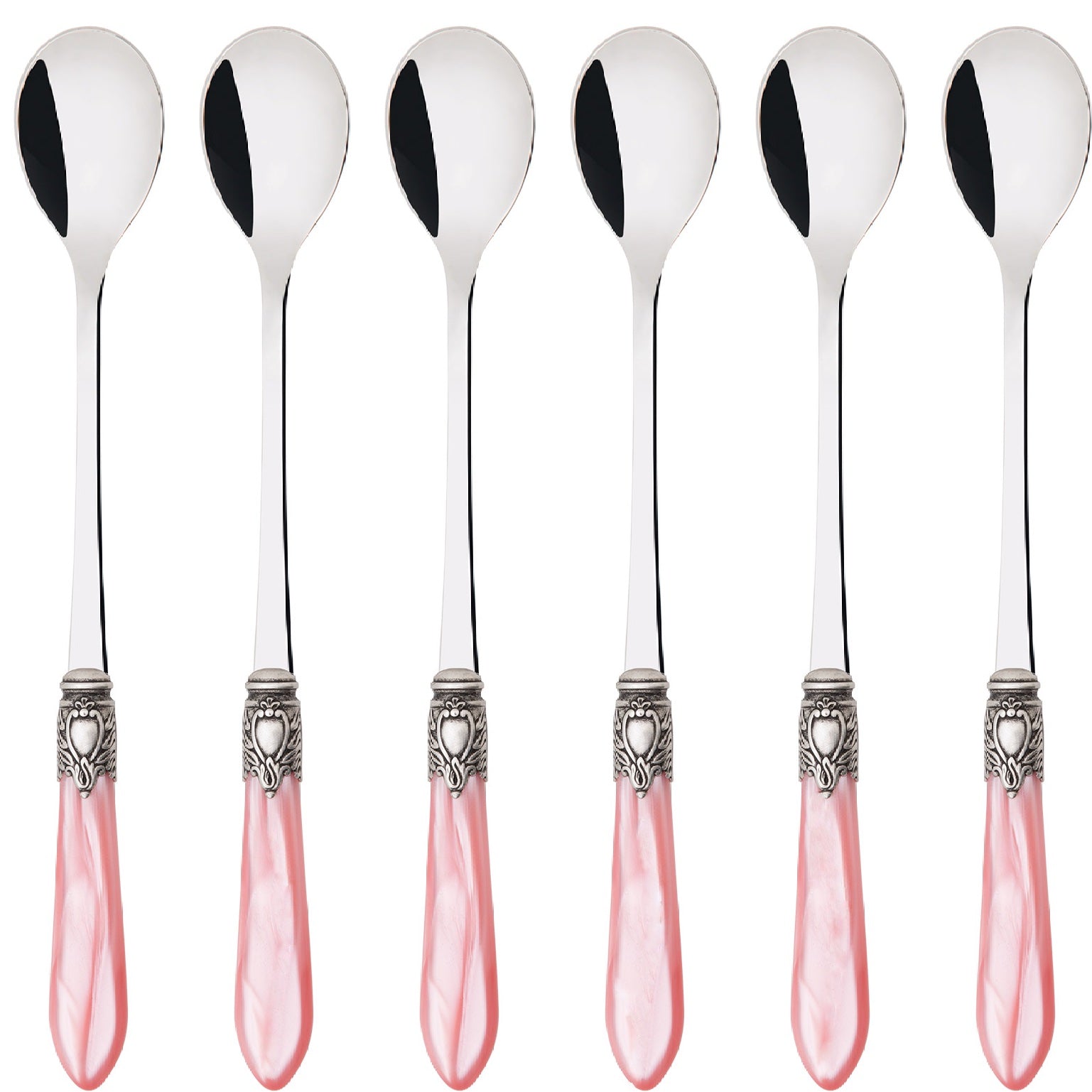 Oxford Antique Ice Tea / Cocktail Spoon Set - Pink