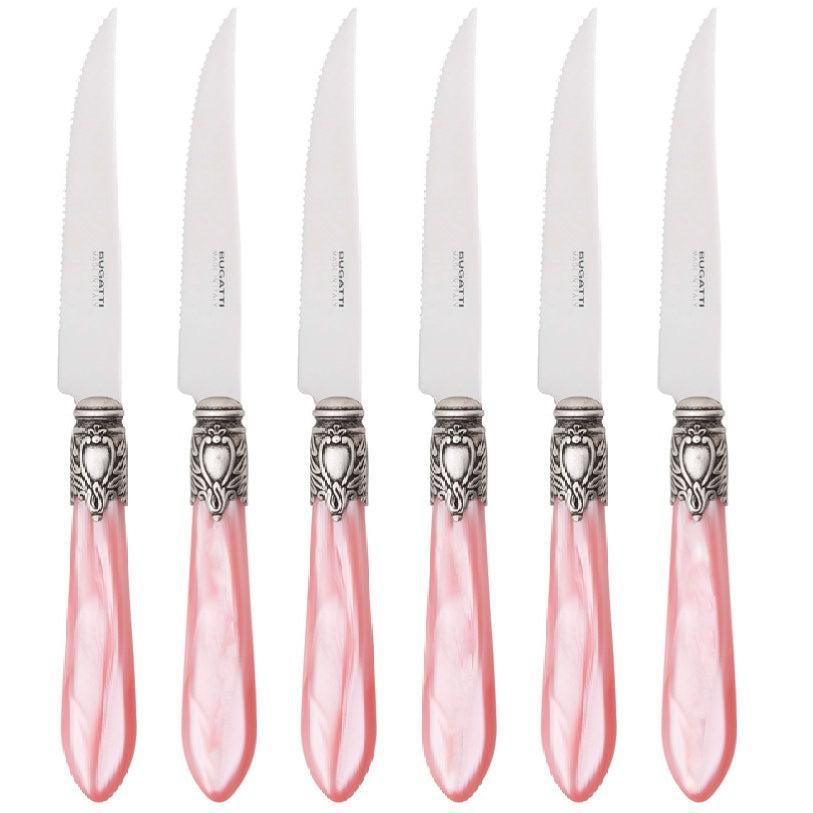 Oxford Antique 6 Piece Steak knife Set - Pink