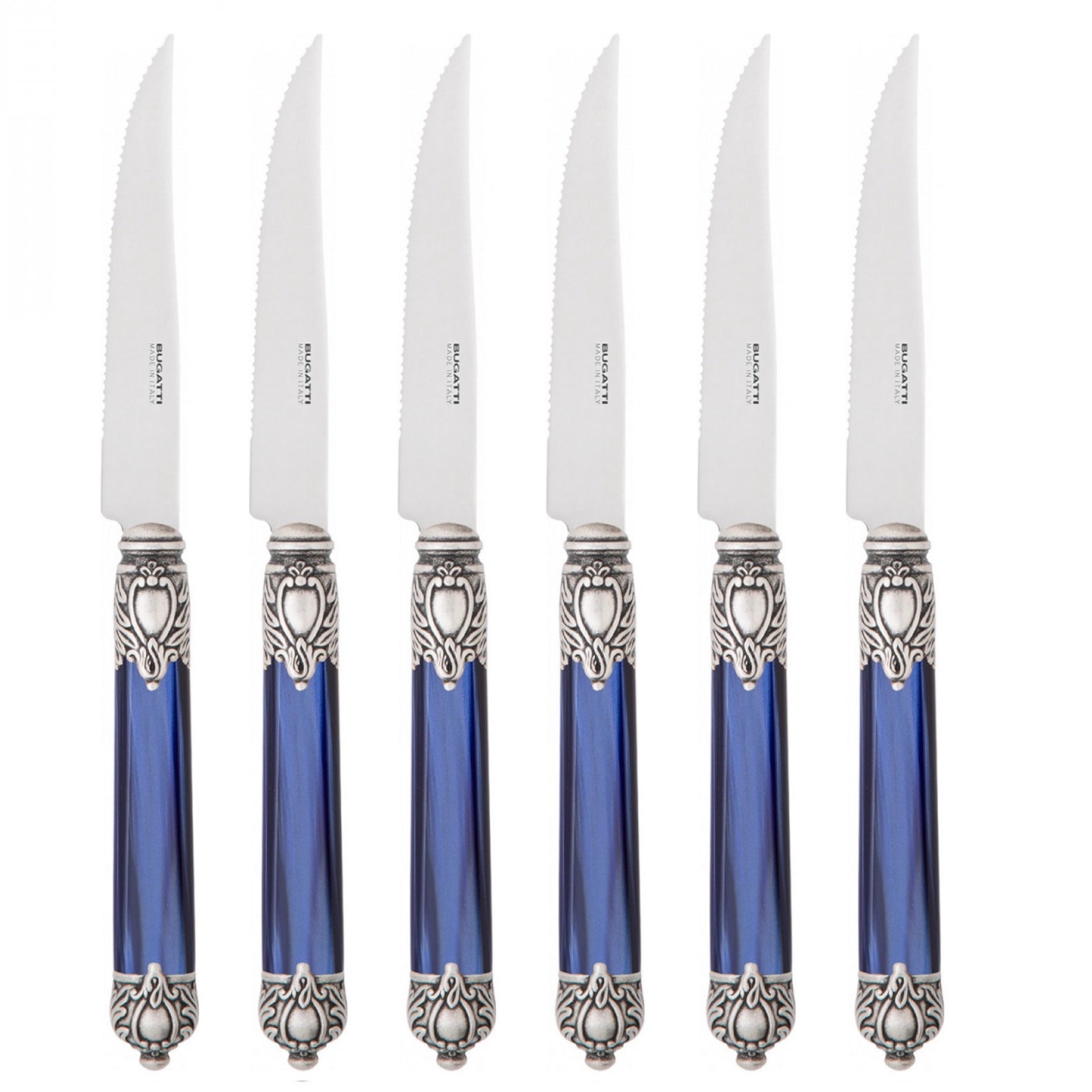 Rinascimento Antique Gold Steak Knife Set - Royal Blue