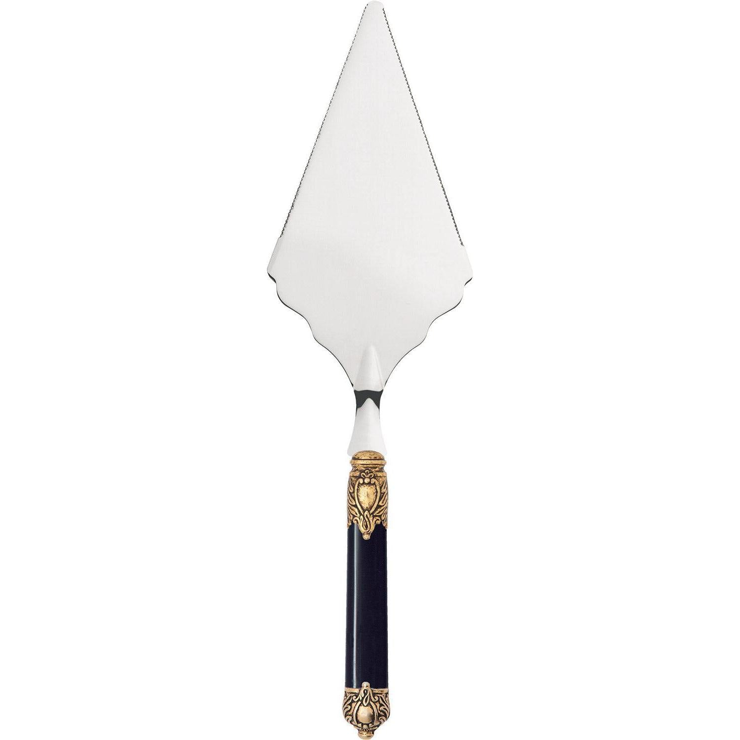 Rinascimento Gold ring Big Cake Server Serrated - Black