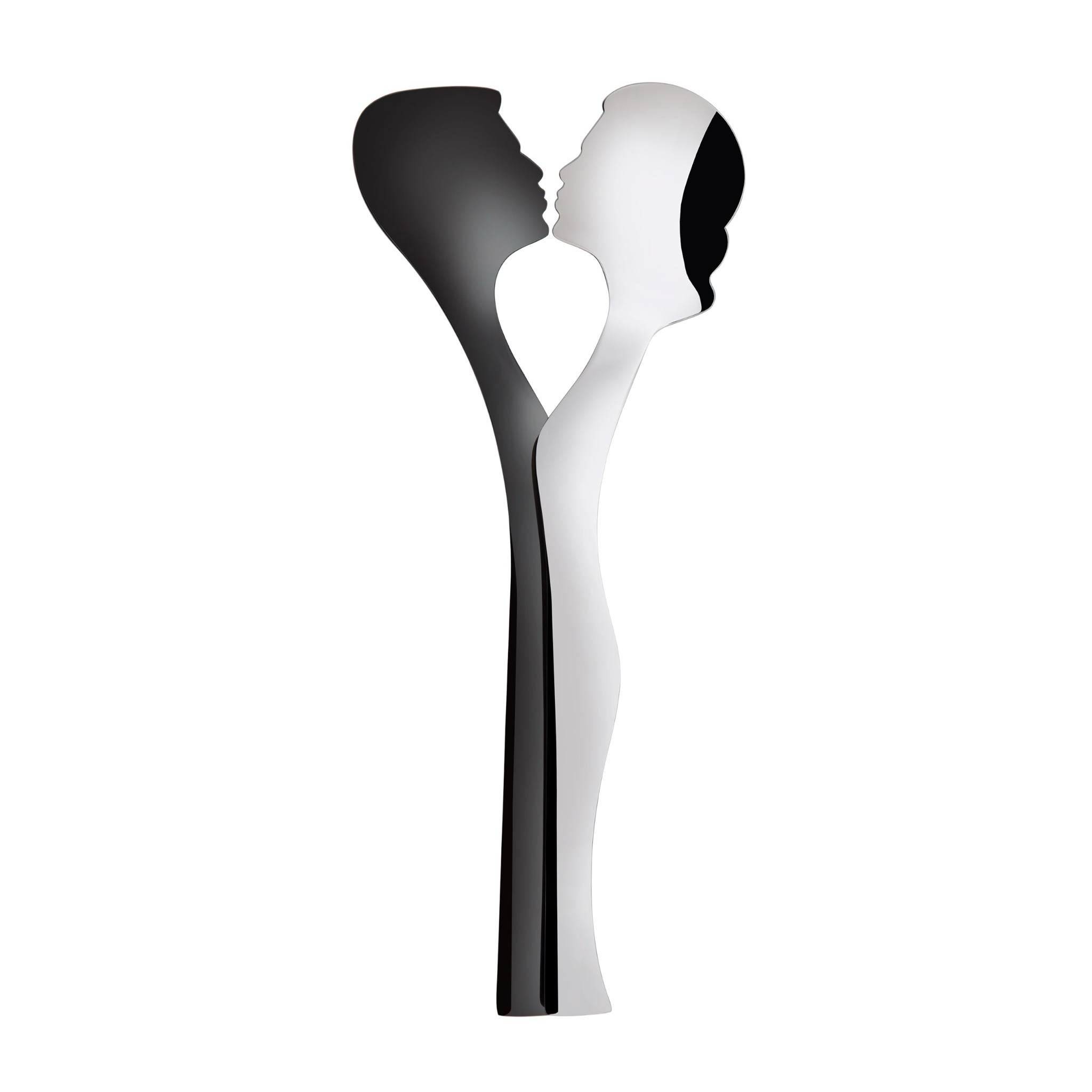 Abbraccio 2 Piece Salad Set silver / black-Casa Bugatti USA