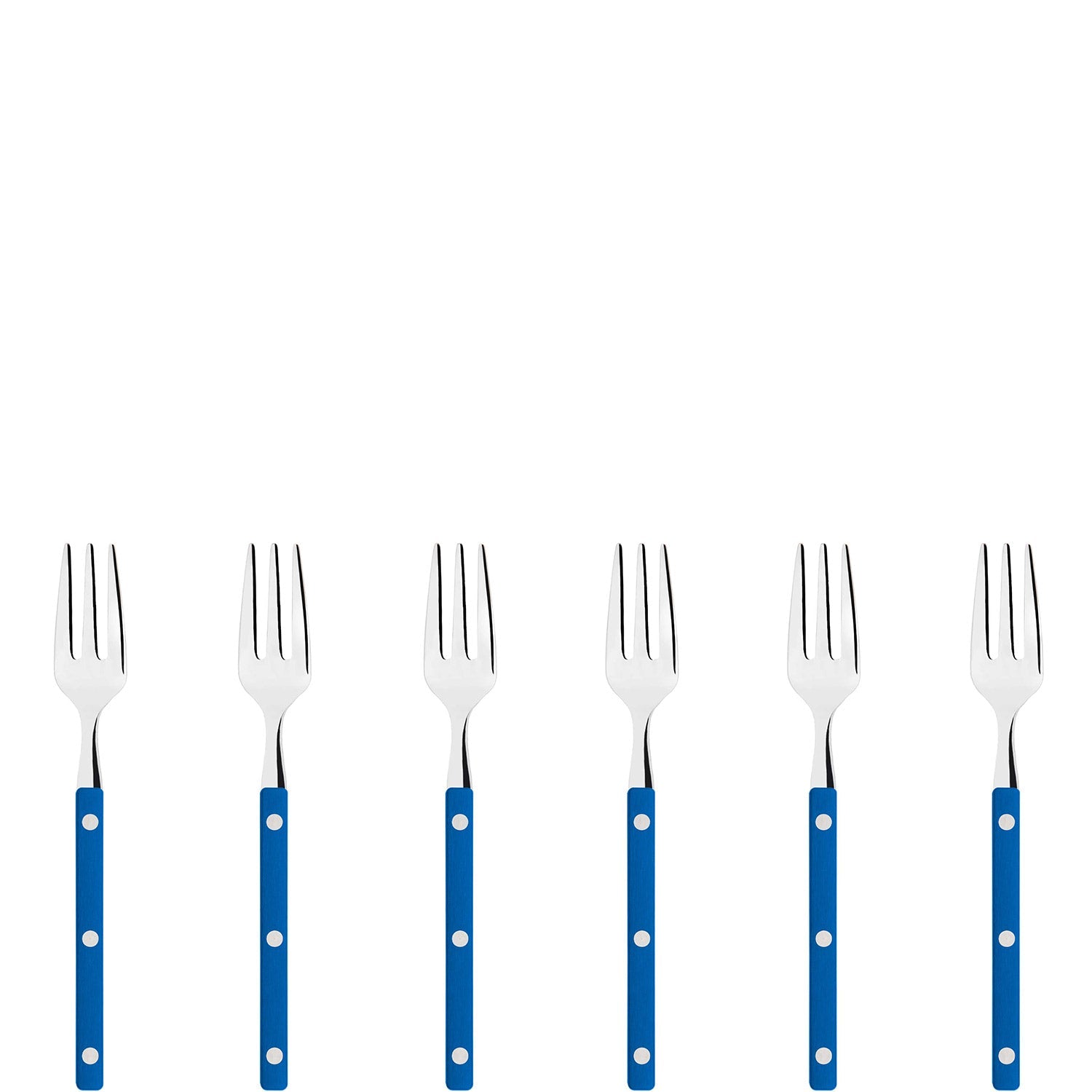 Allegra Cocktail / Cake Fork Set - Mid Blue-Casa Bugatti USA