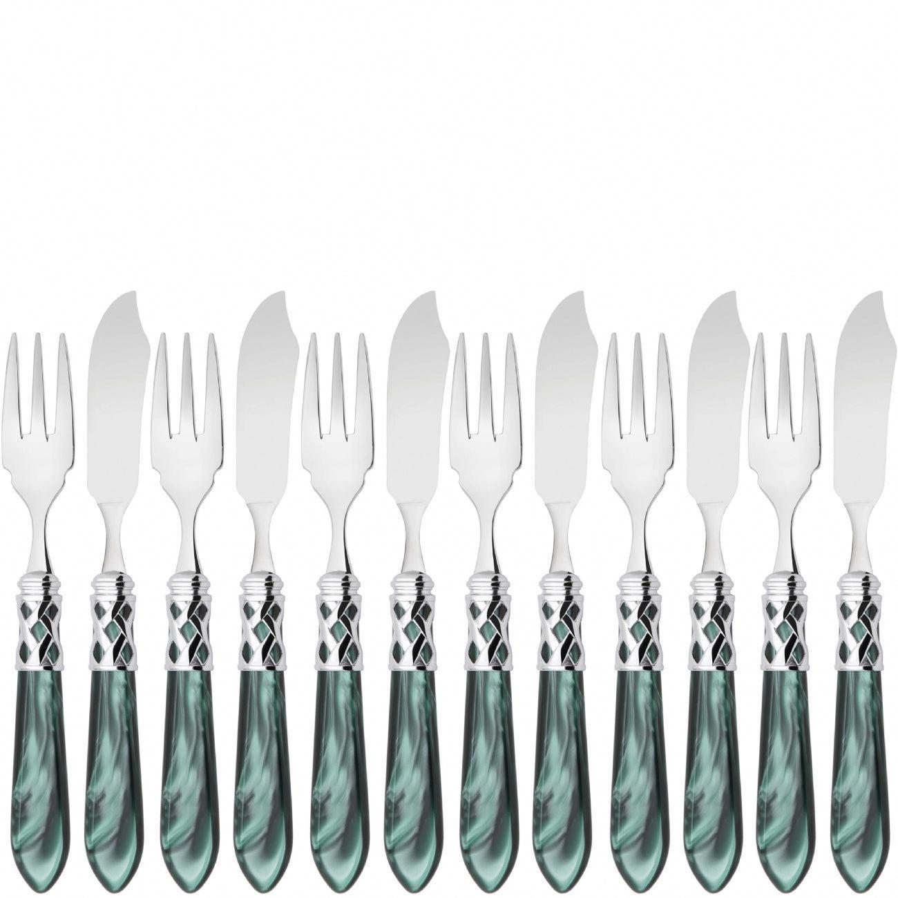 Aladdin Brilliant 12 Piece Fish Set - green